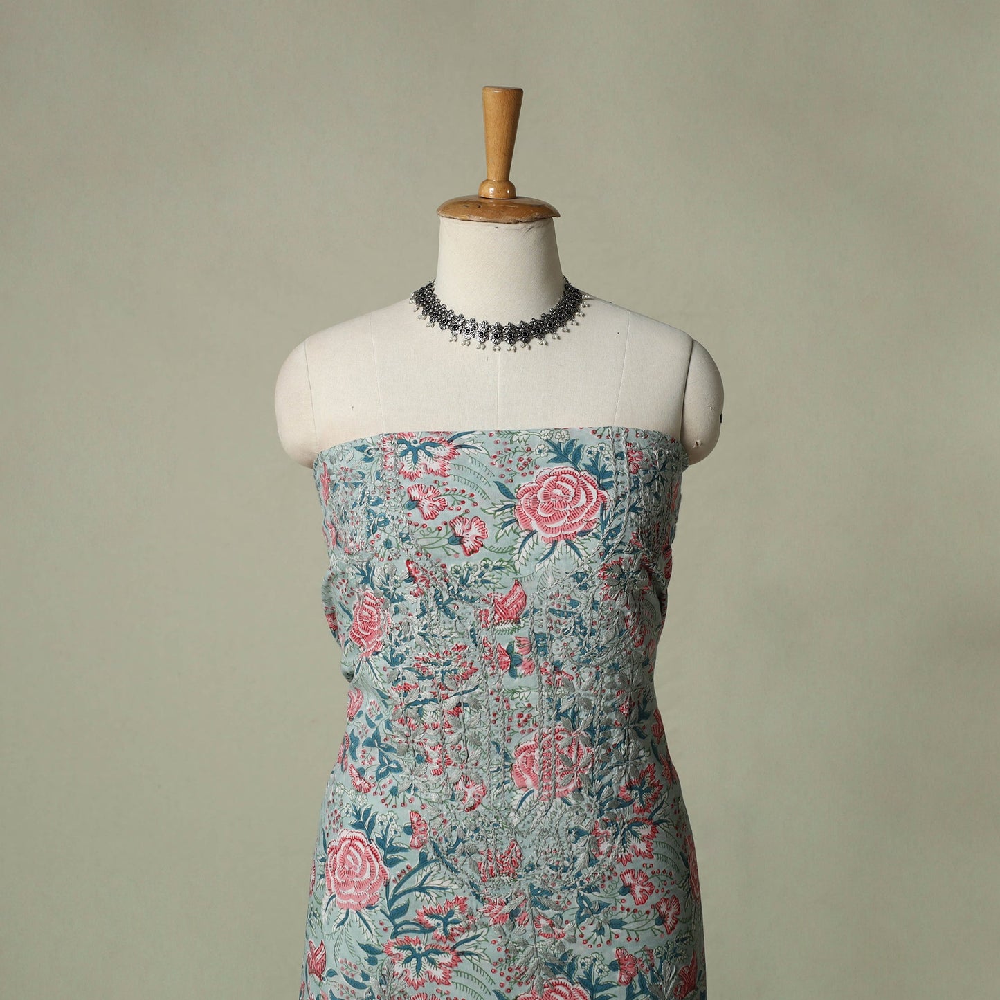 Lucknowi chikankari hand embroidery sanganeri unstitched
