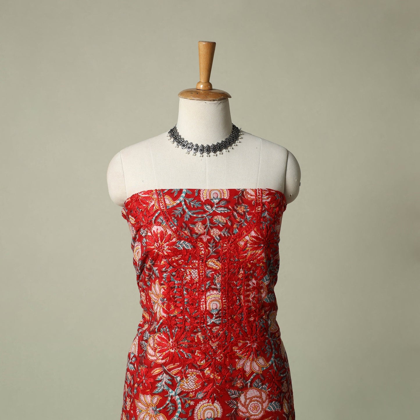 Lucknowi chikankari hand embroidery sanganeri unstitched