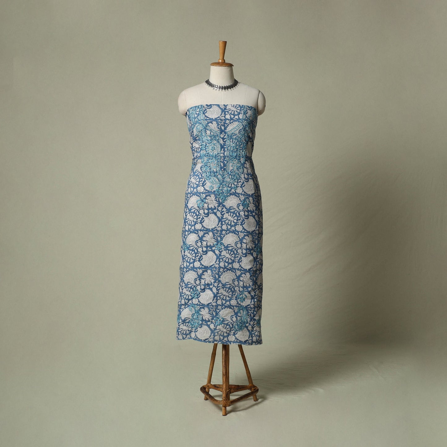 Lucknowi chikankari hand embroidery sanganeri unstitched