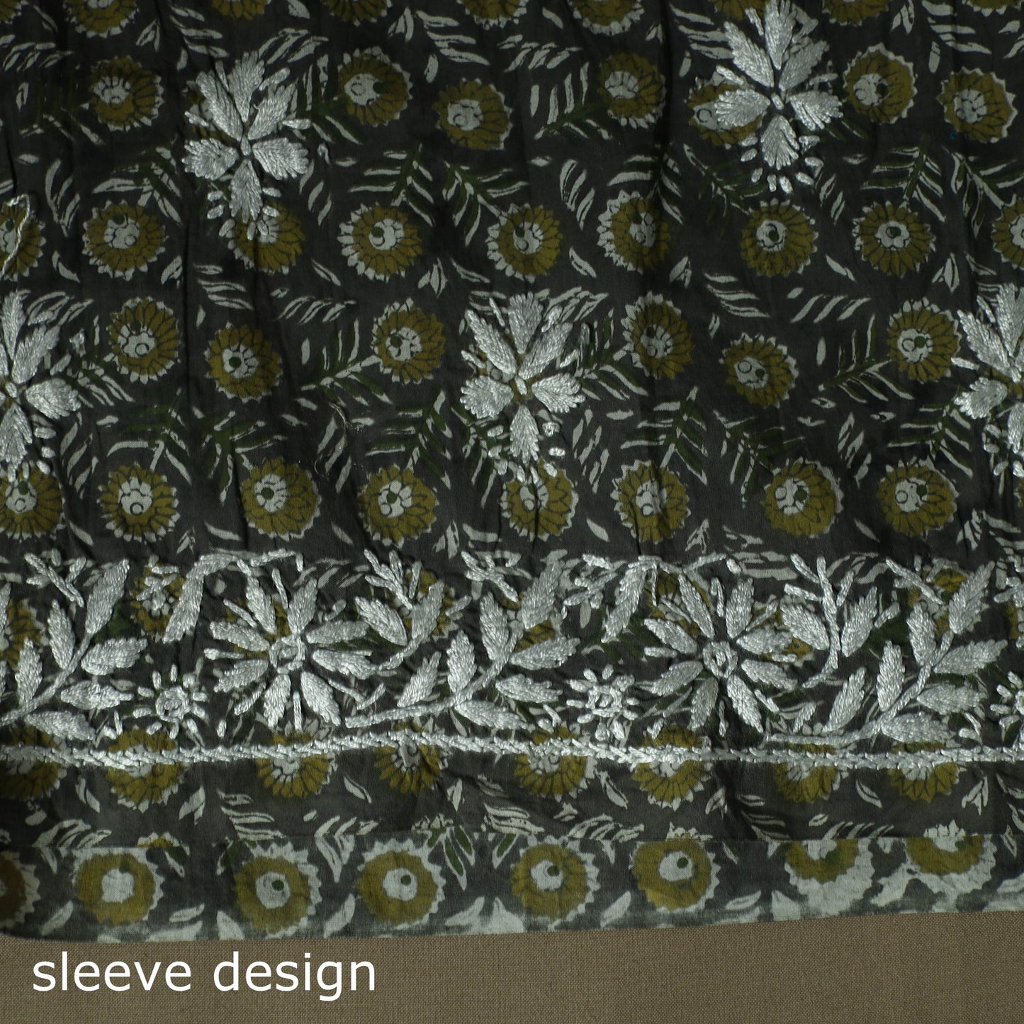 Lucknowi chikankari hand work bagru block print unstitched