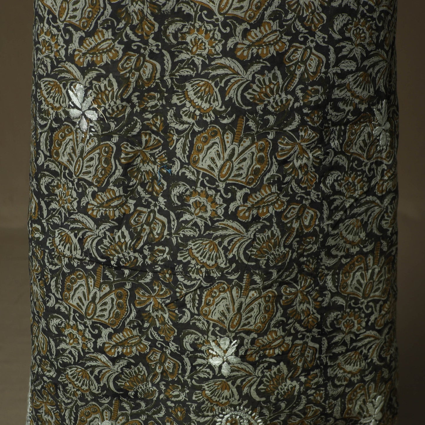 Lucknowi chikankari hand work bagru block print unstitched