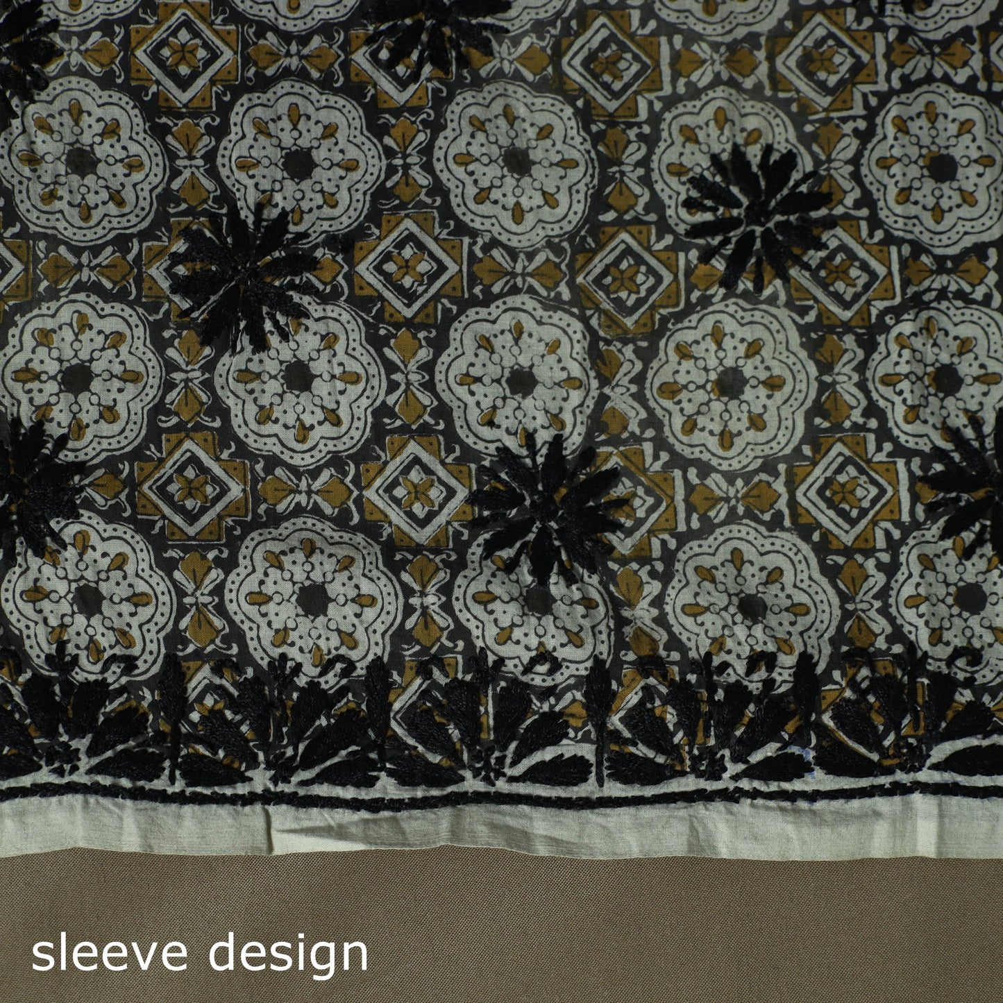 Lucknowi chikankari hand work bagru block print unstitched