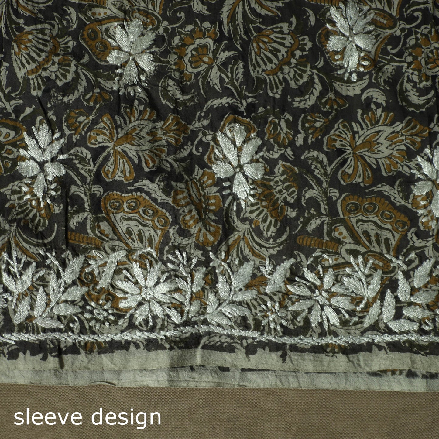 Lucknowi chikankari hand work bagru block print unstitched