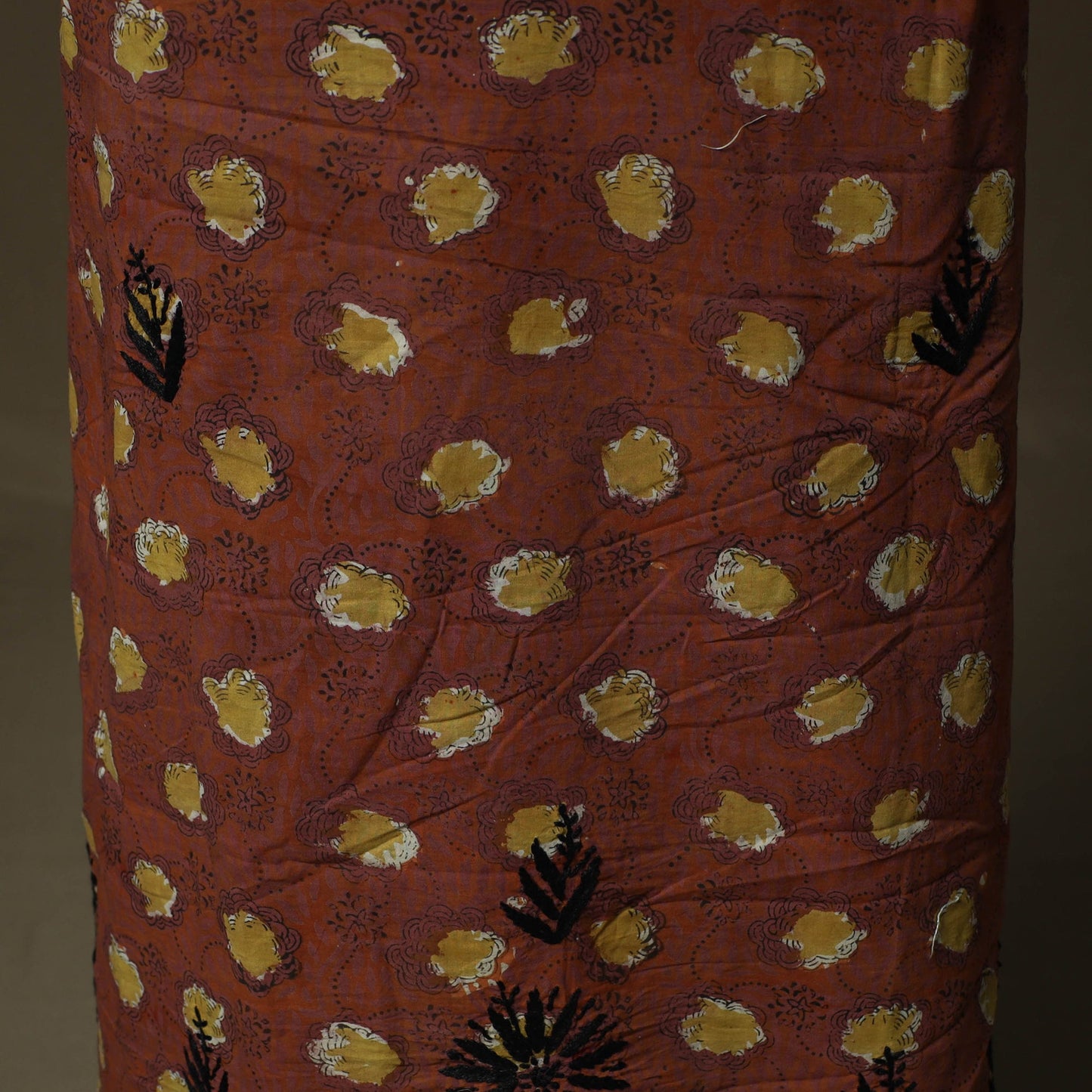 Lucknowi chikankari hand work bagru block print unstitched