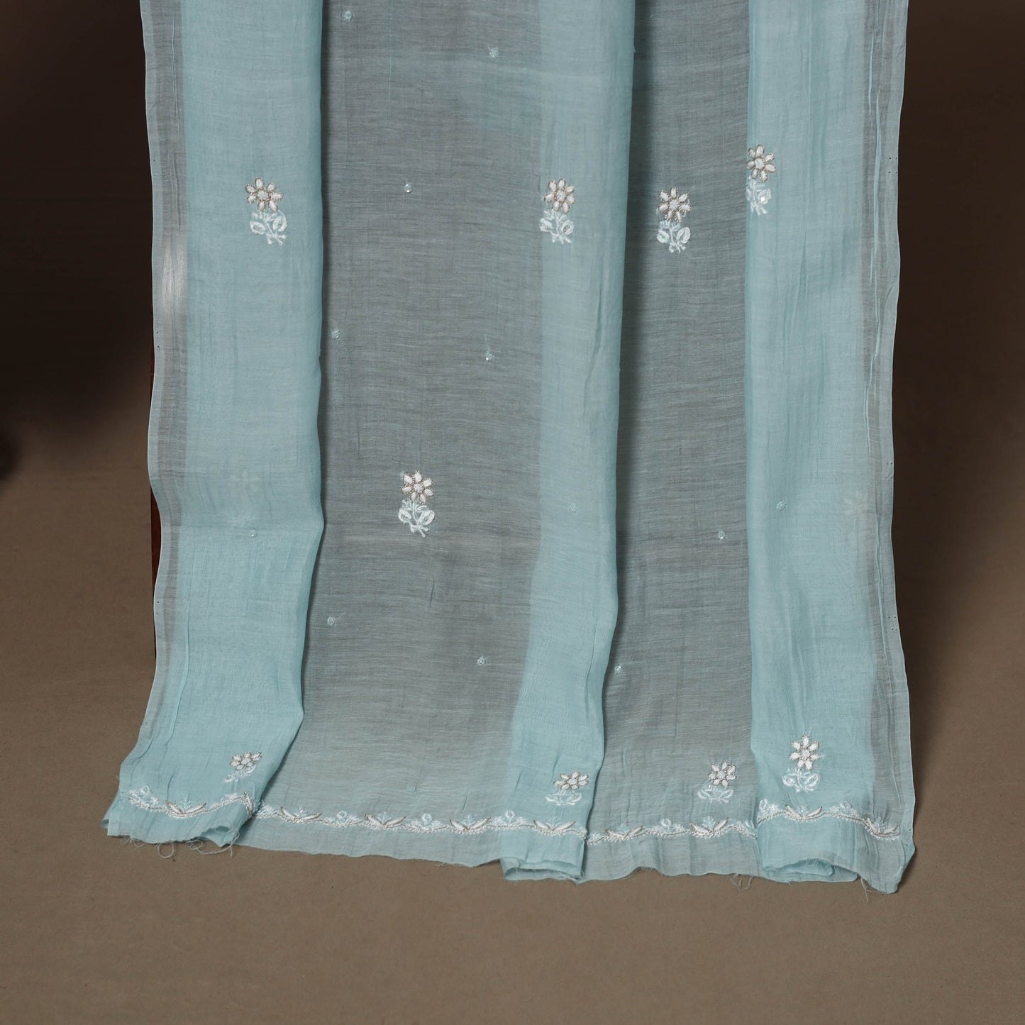 Lucknowi chikankari heavy hand embroidered mul chanderi 2pc