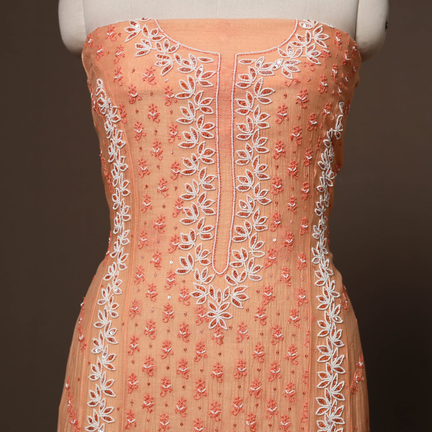 Lucknowi chikankari heavy hand embroidered mul chanderi 2pc