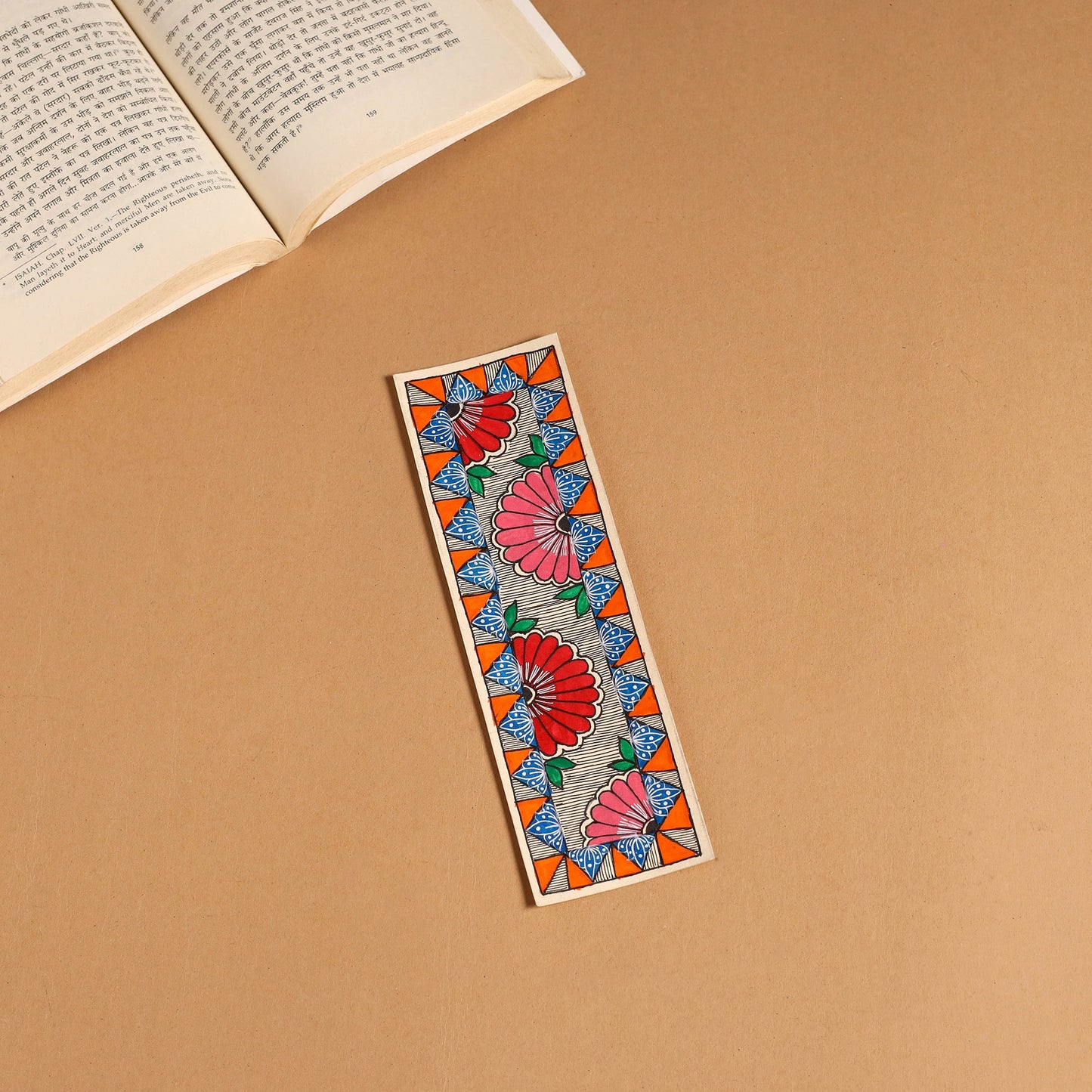Madhubani handpainted bookmark 02 - handcrafted