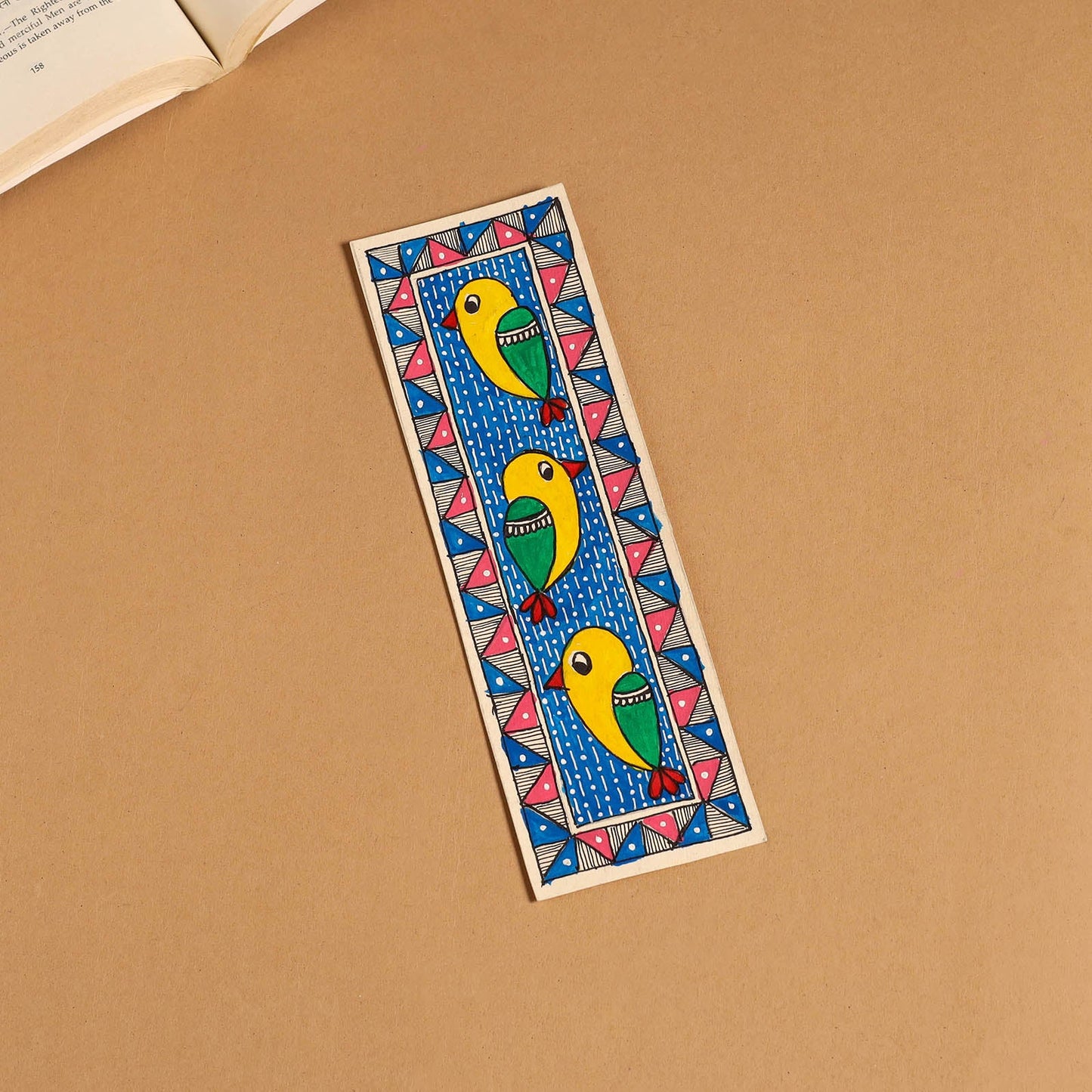 Madhubani handpainted bookmark 05 - handcrafted