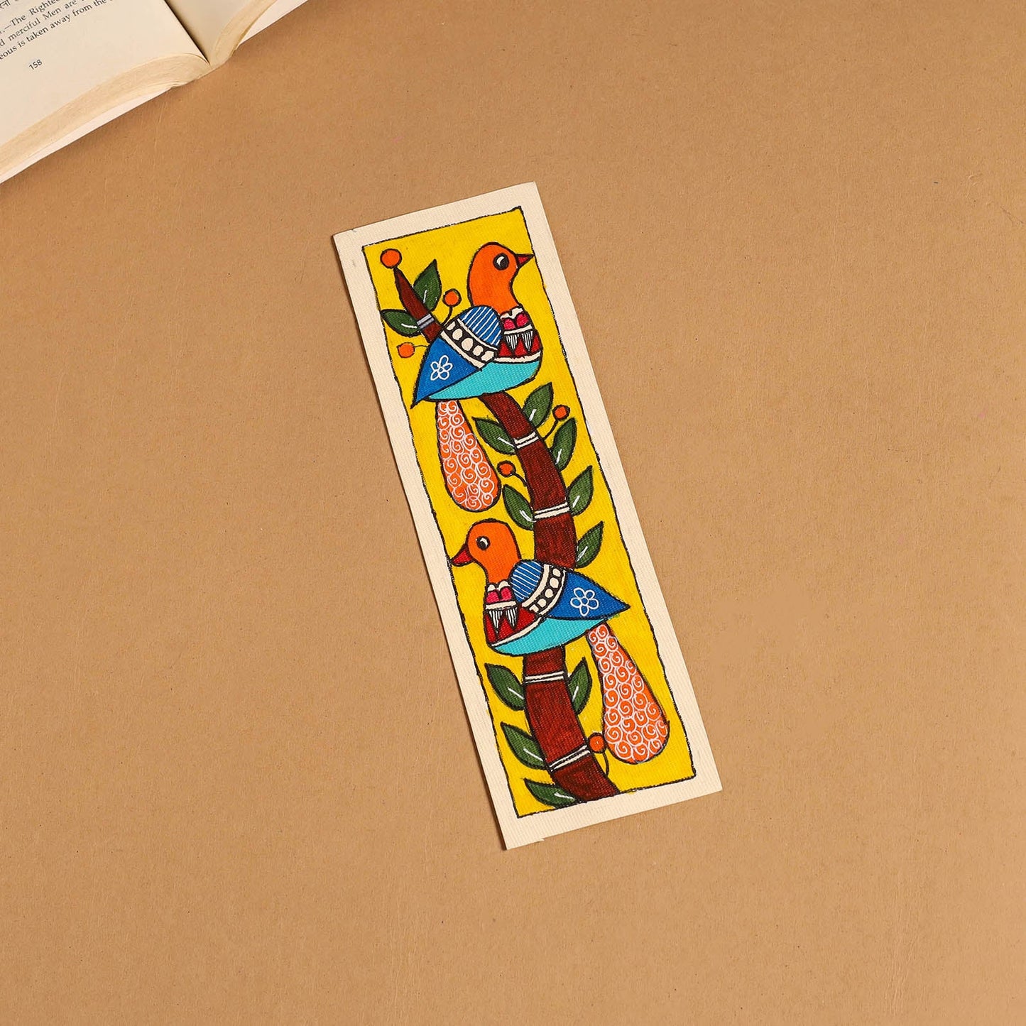 Madhubani handpainted bookmark 06 - handcrafted