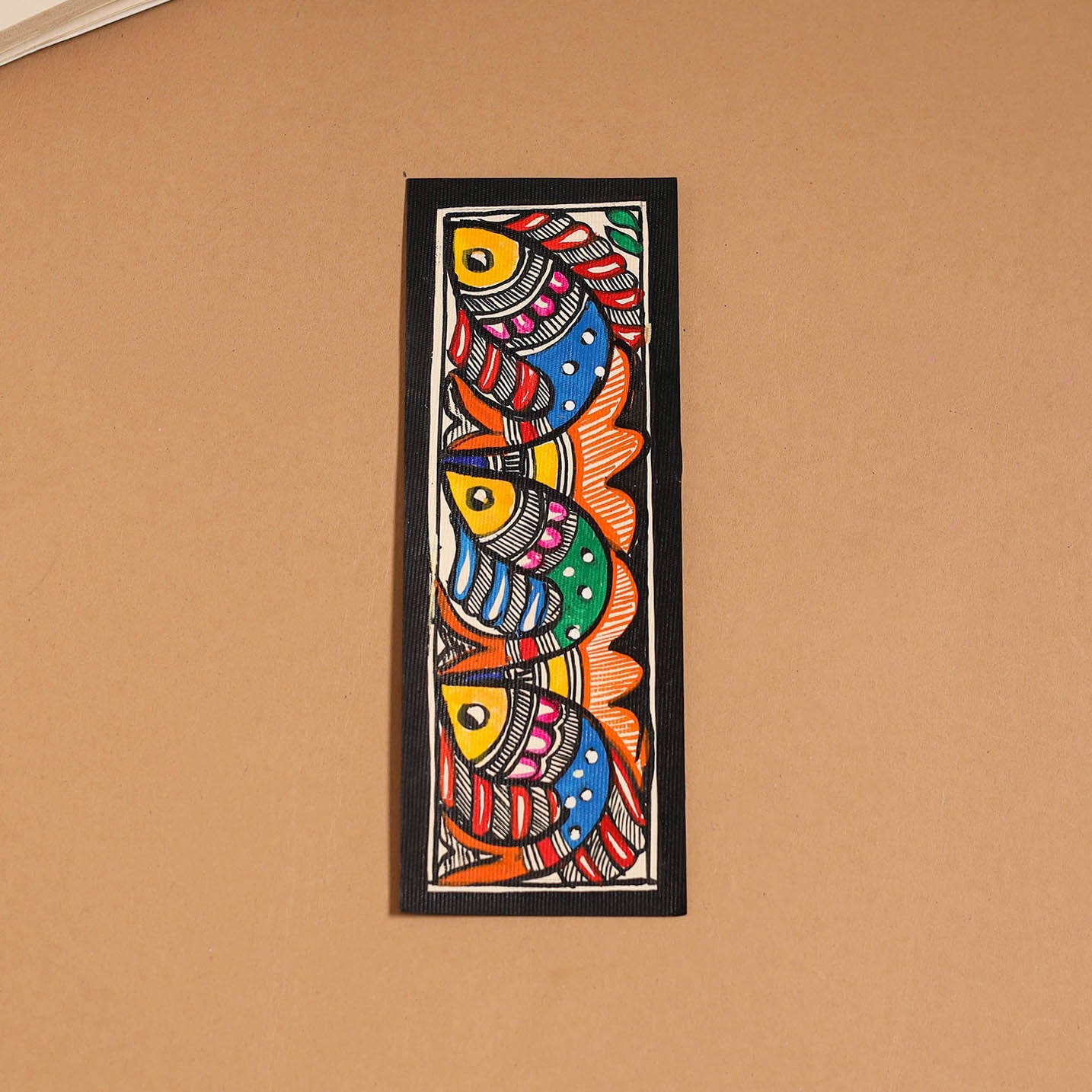 Madhubani handpainted bookmark (7 x 2 in) 22 - handcrafted