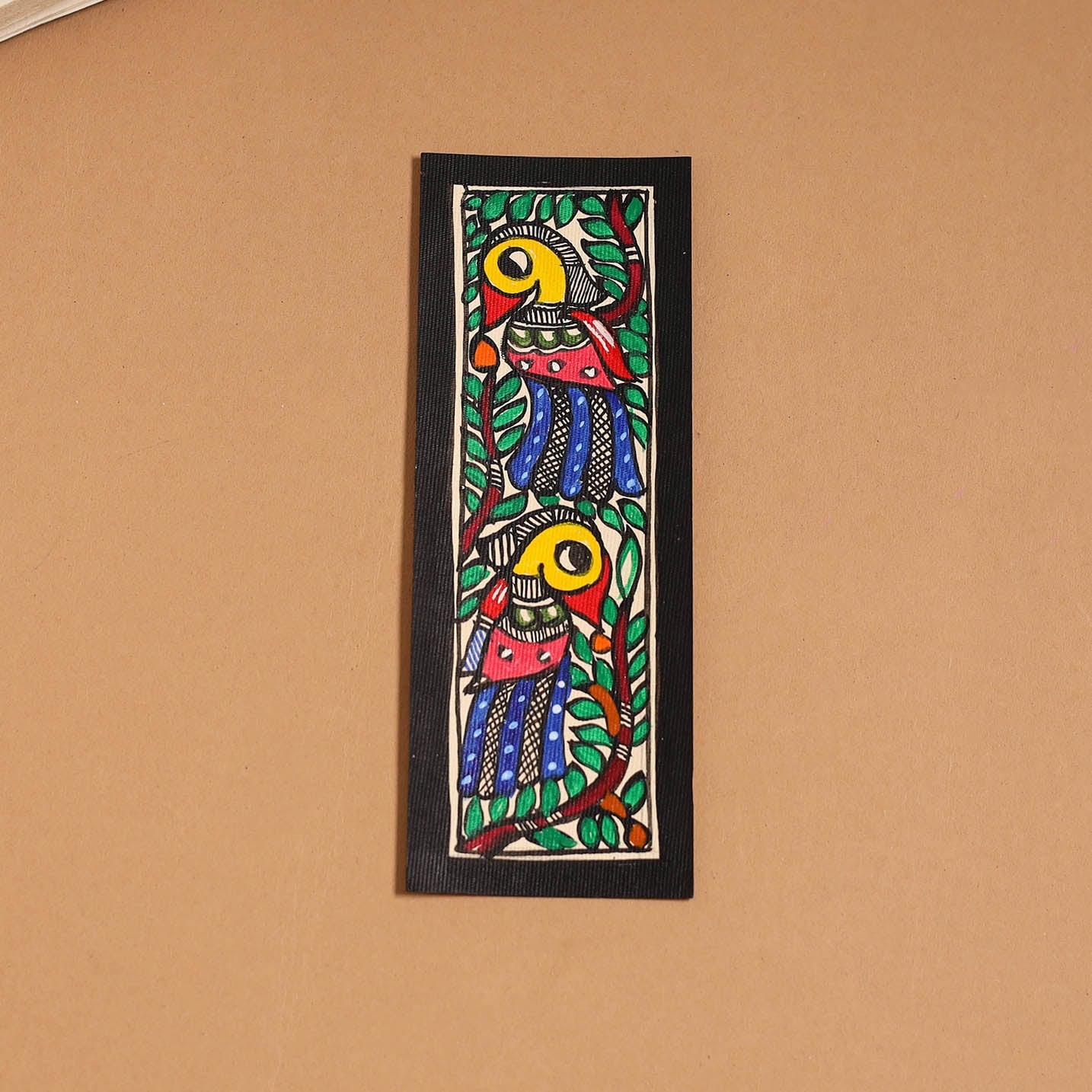 Madhubani handpainted bookmark (7 x 2 in) 25 - handcrafted