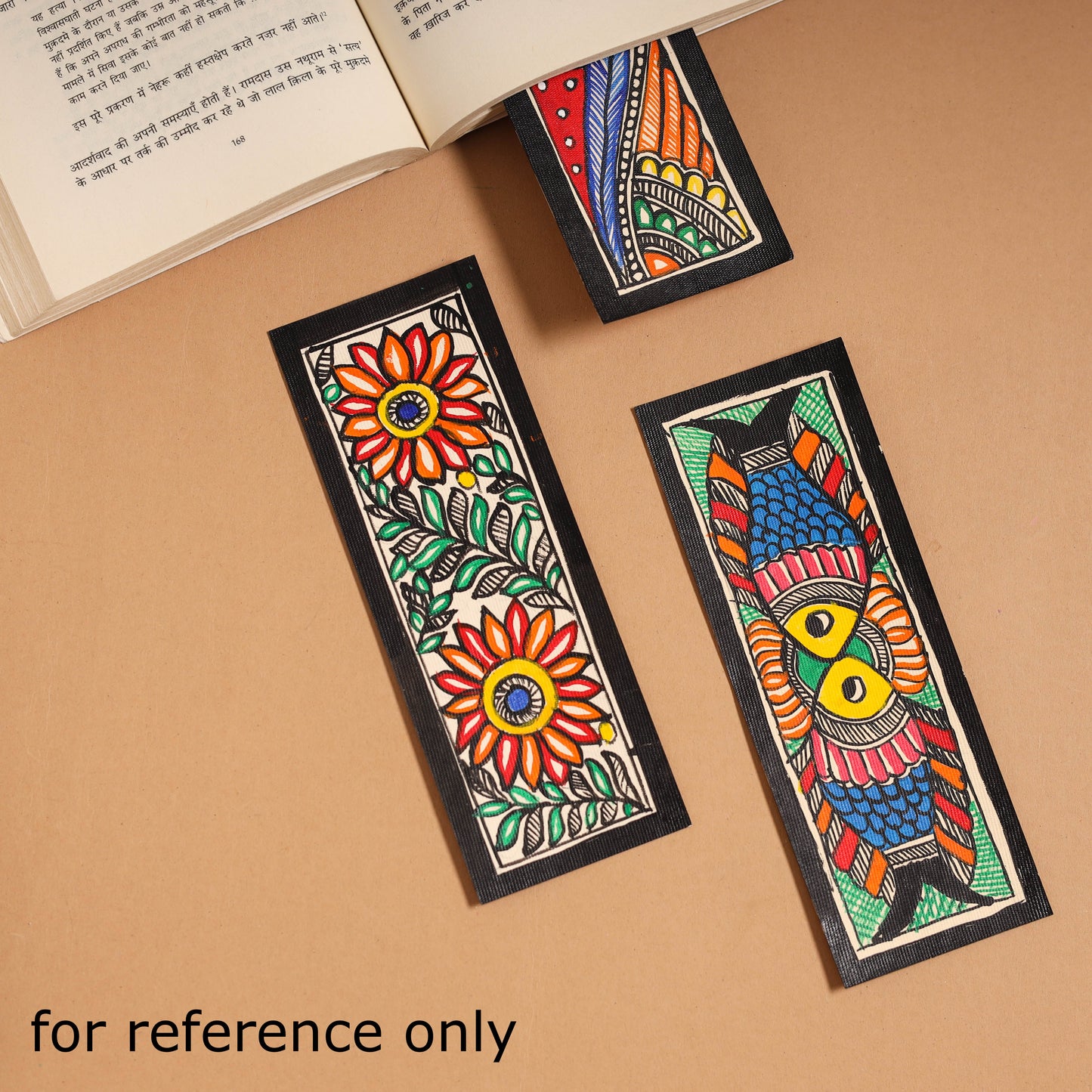Madhubani handpainted bookmark (7 x 2 in) 43 - handcrafted