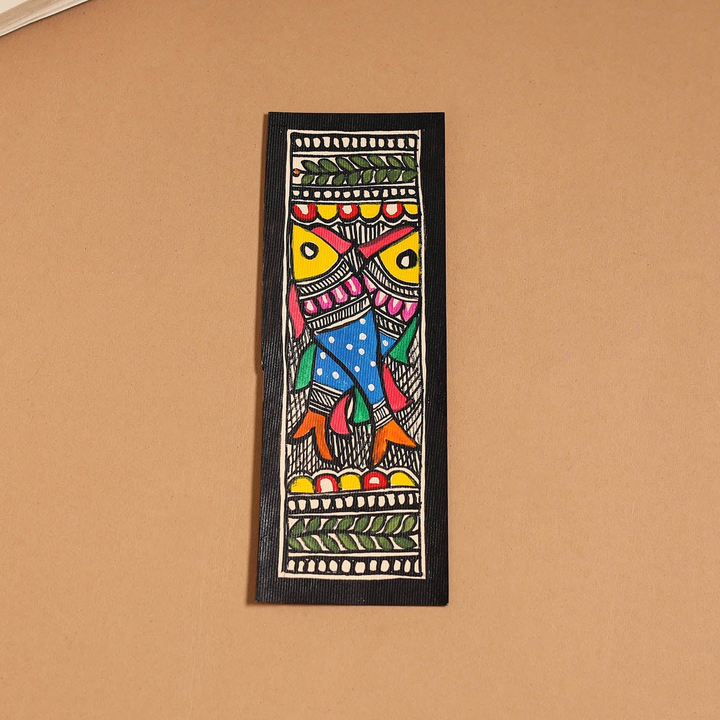 Madhubani handpainted bookmark (7 x 2 in) 49 - handcrafted