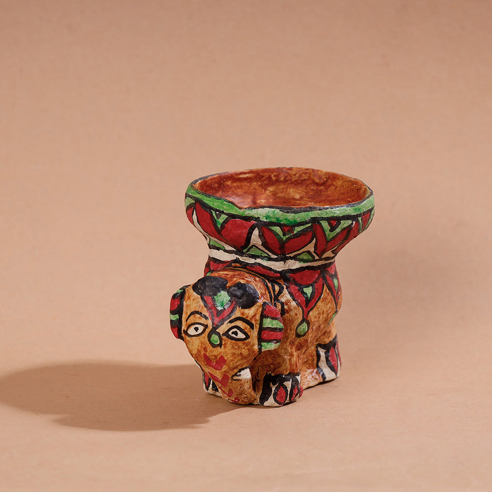 Madhubani Handpainted Paper Mache Home Decor Diya