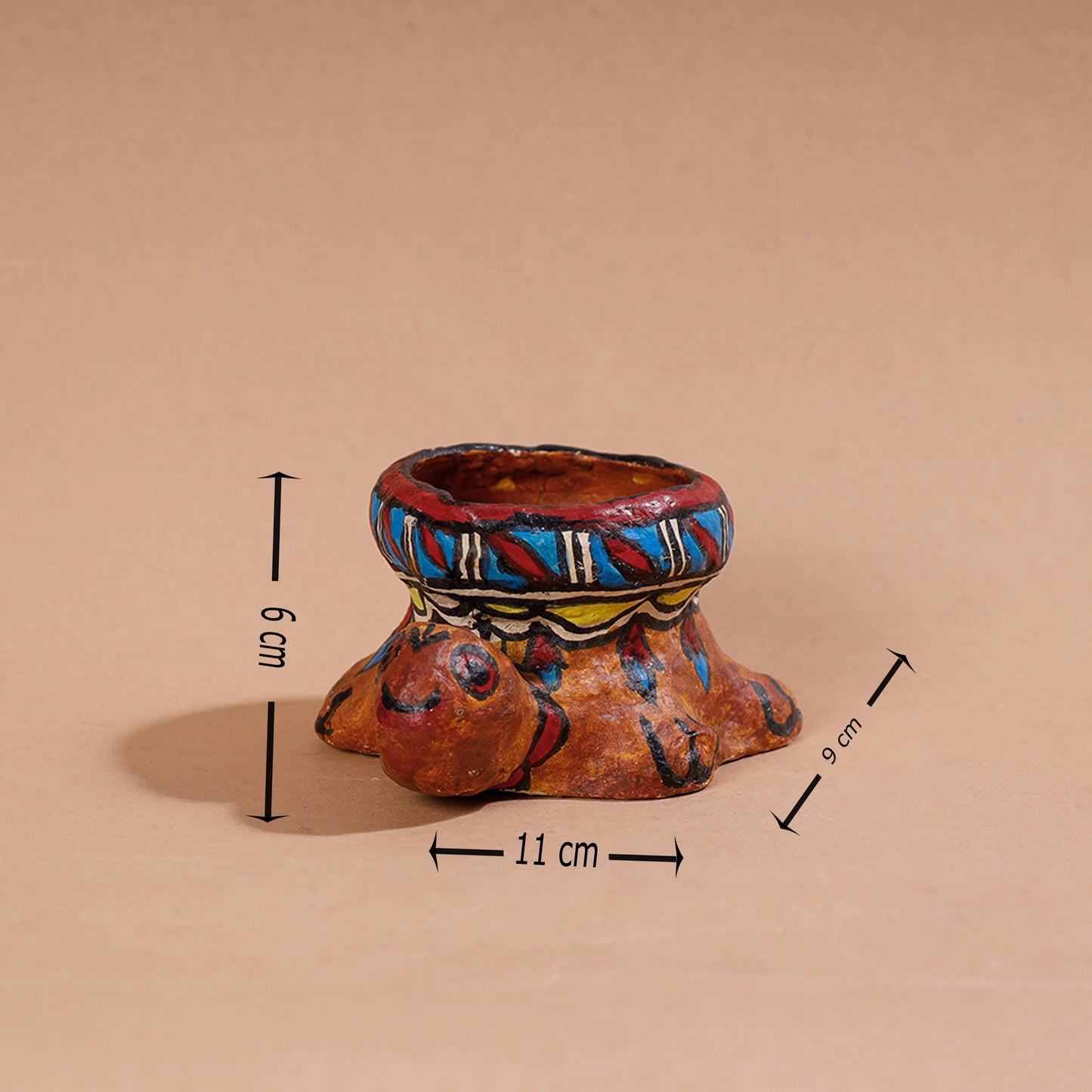 Madhubani Handpainted Paper Mache Home Decor Diya