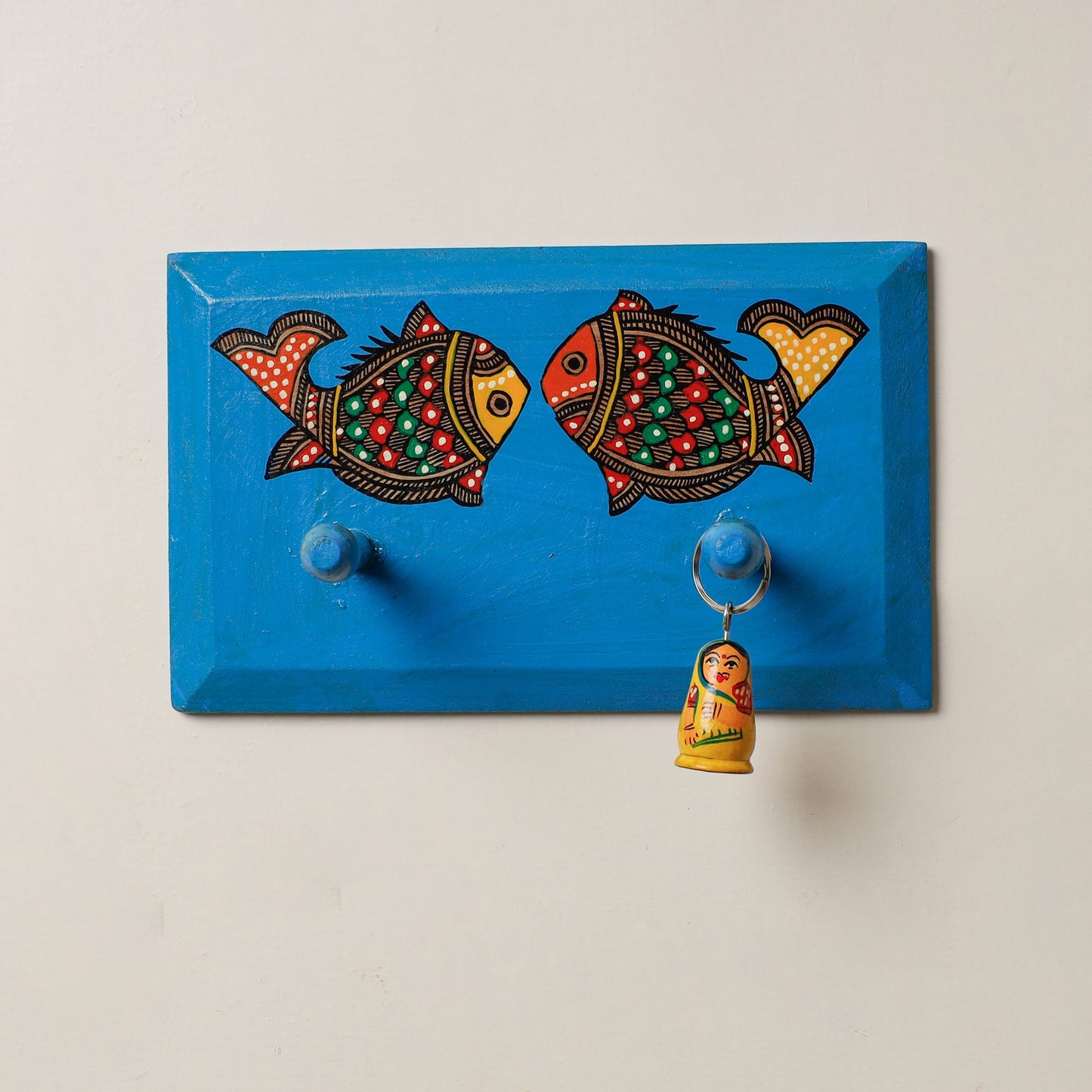 Madhubani Handpainted Wooden Wall Hanger