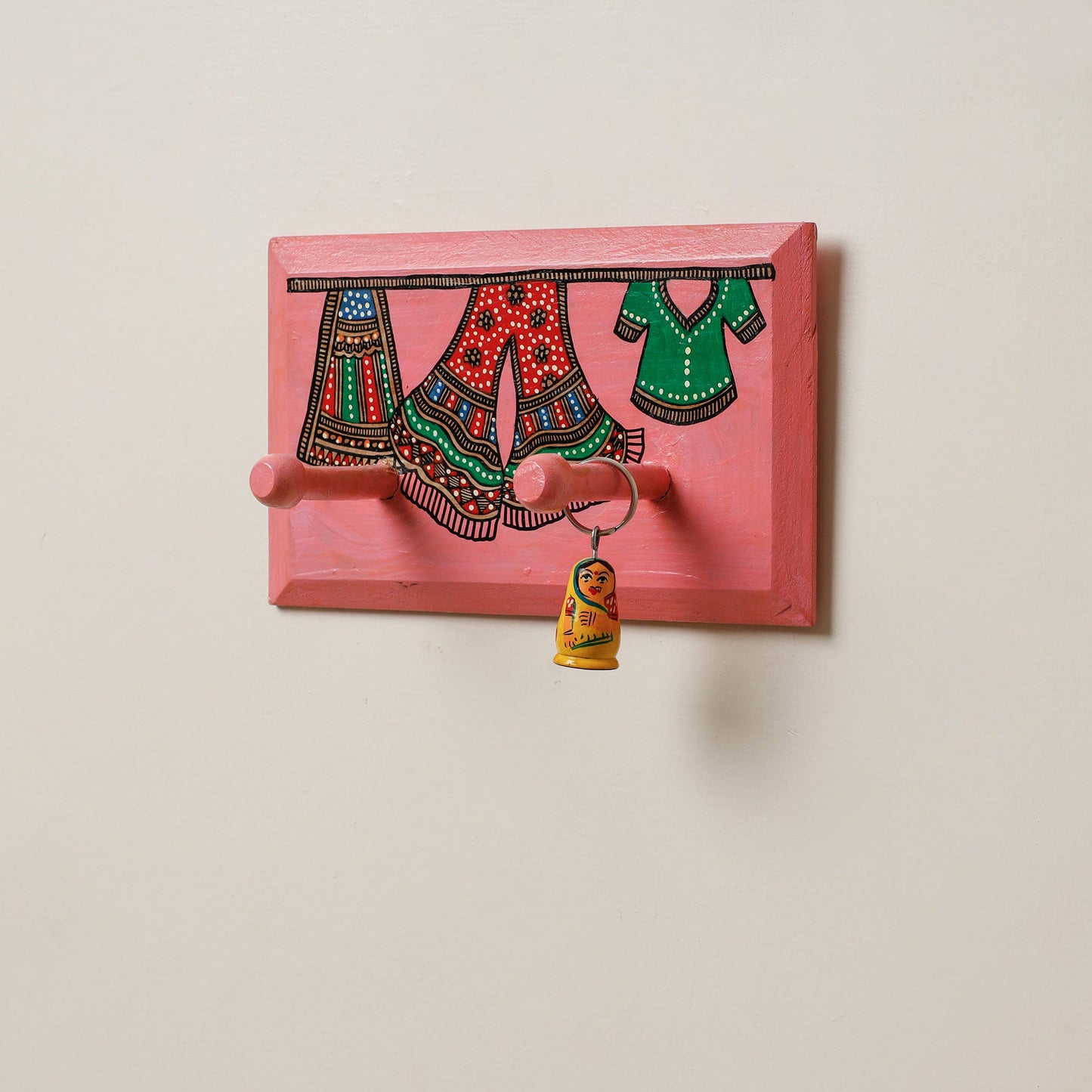 Madhubani Handpainted Wooden Wall Hanger