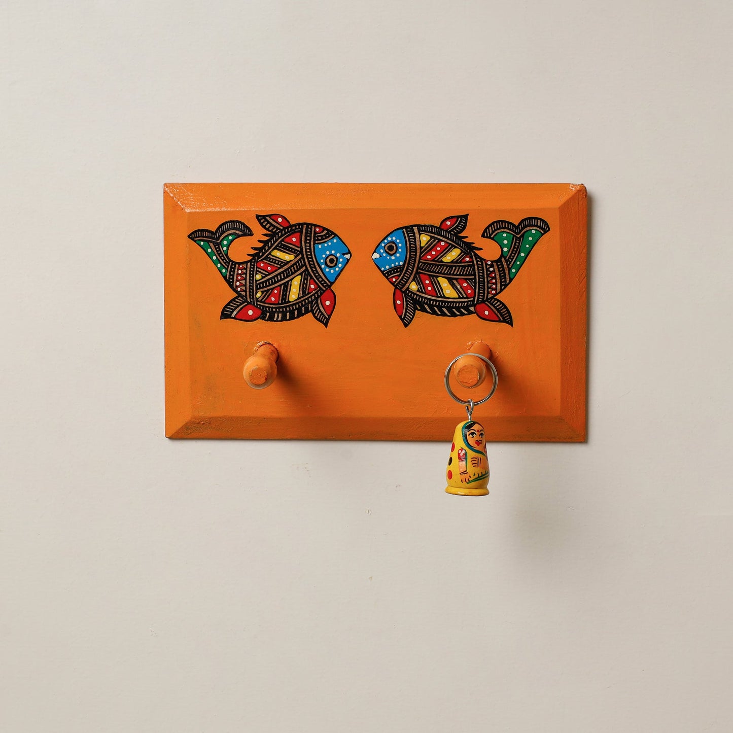 Madhubani Handpainted Wooden Wall Hanger