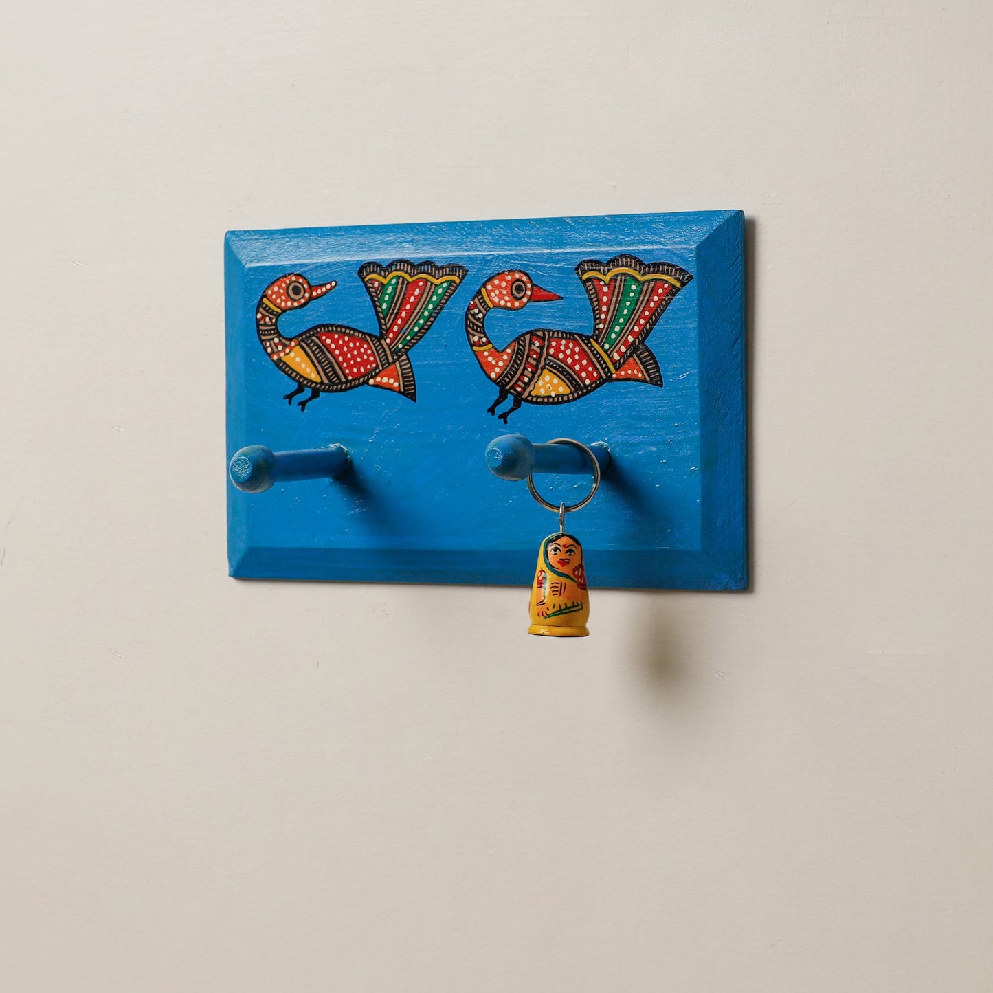 Madhubani Handpainted Wooden Wall Hanger