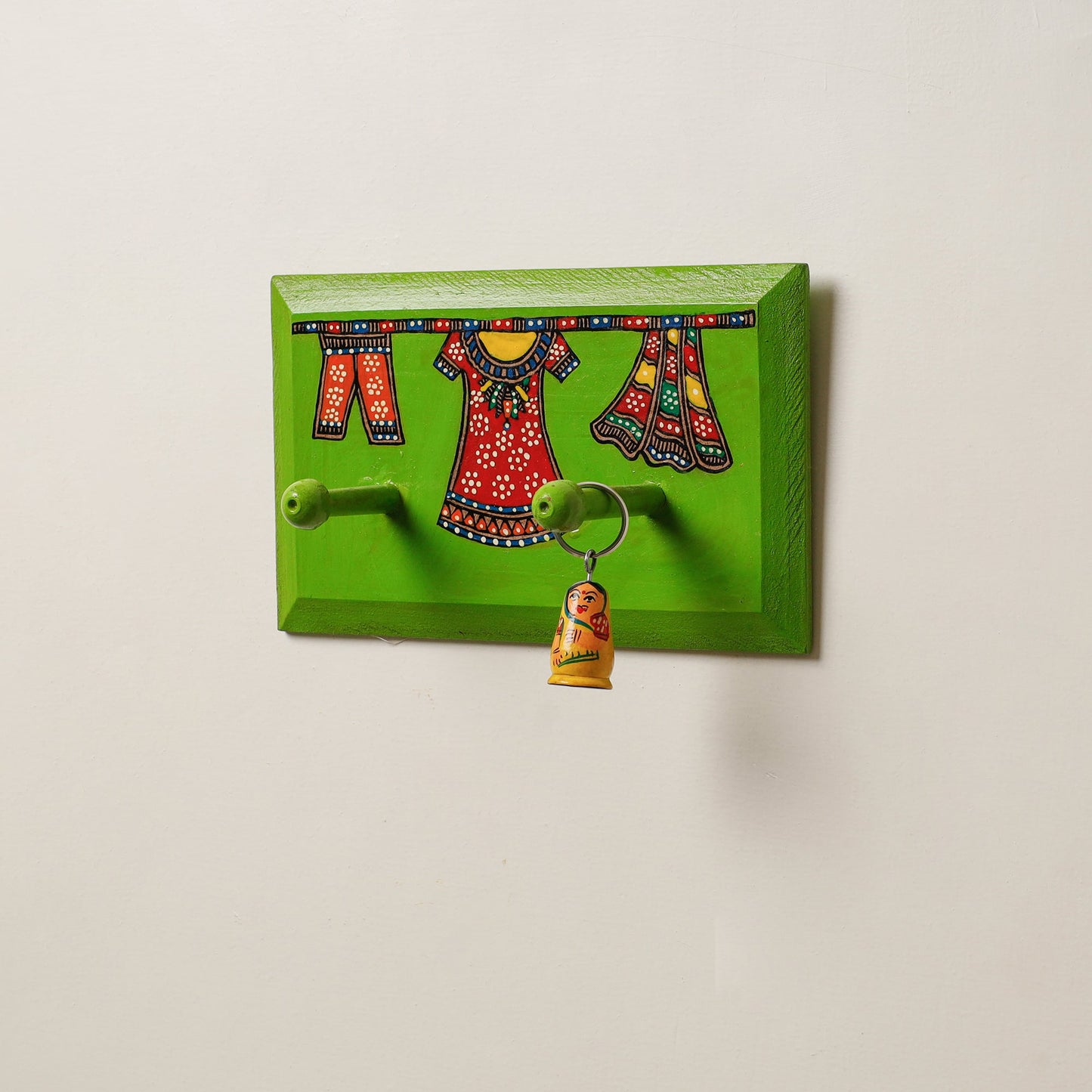 Madhubani Handpainted Wooden Wall Hanger