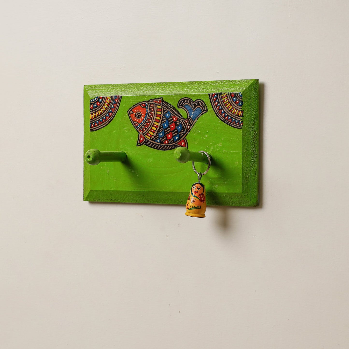 Madhubani Handpainted Wooden Wall Hanger