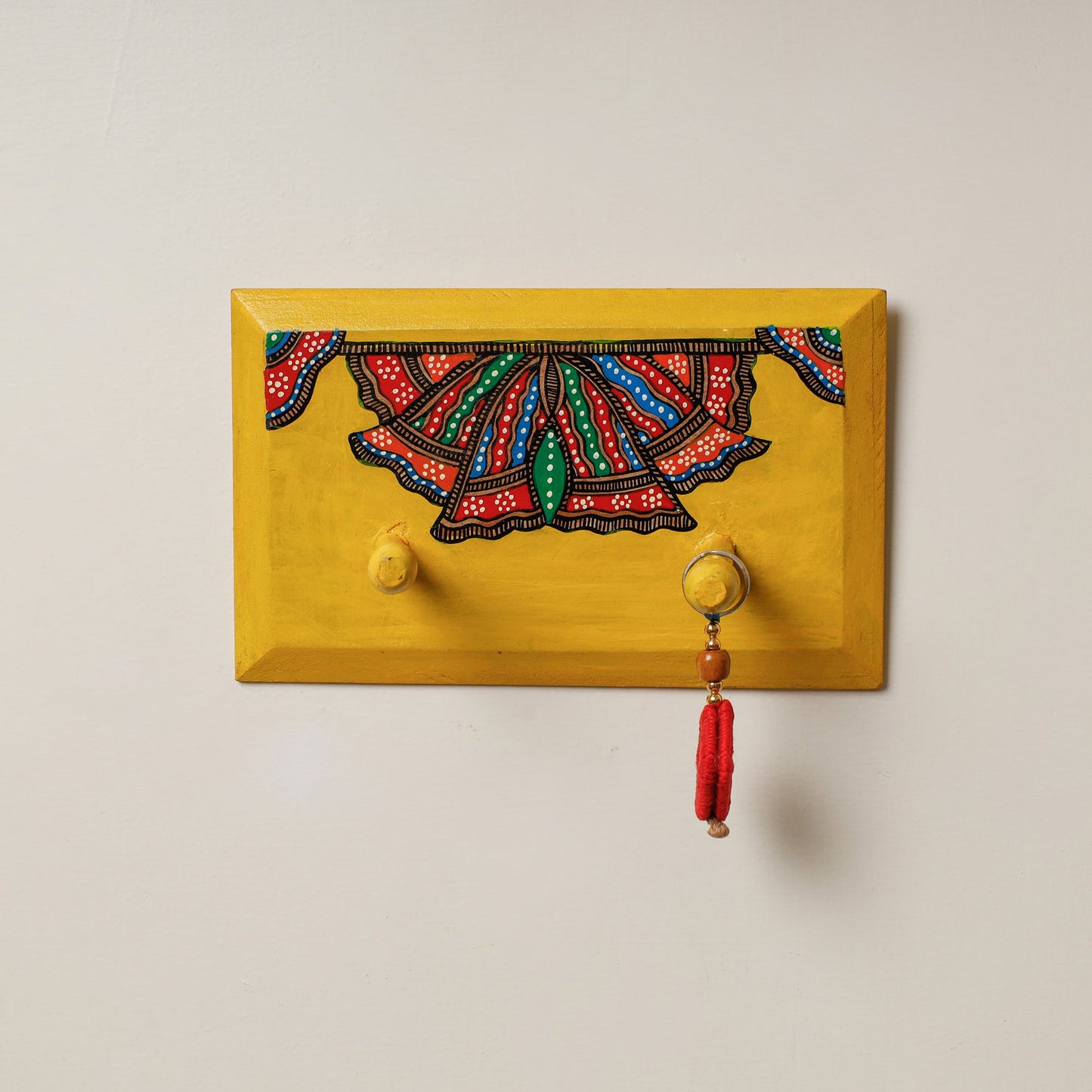 Madhubani Handpainted Wooden Wall Hanger