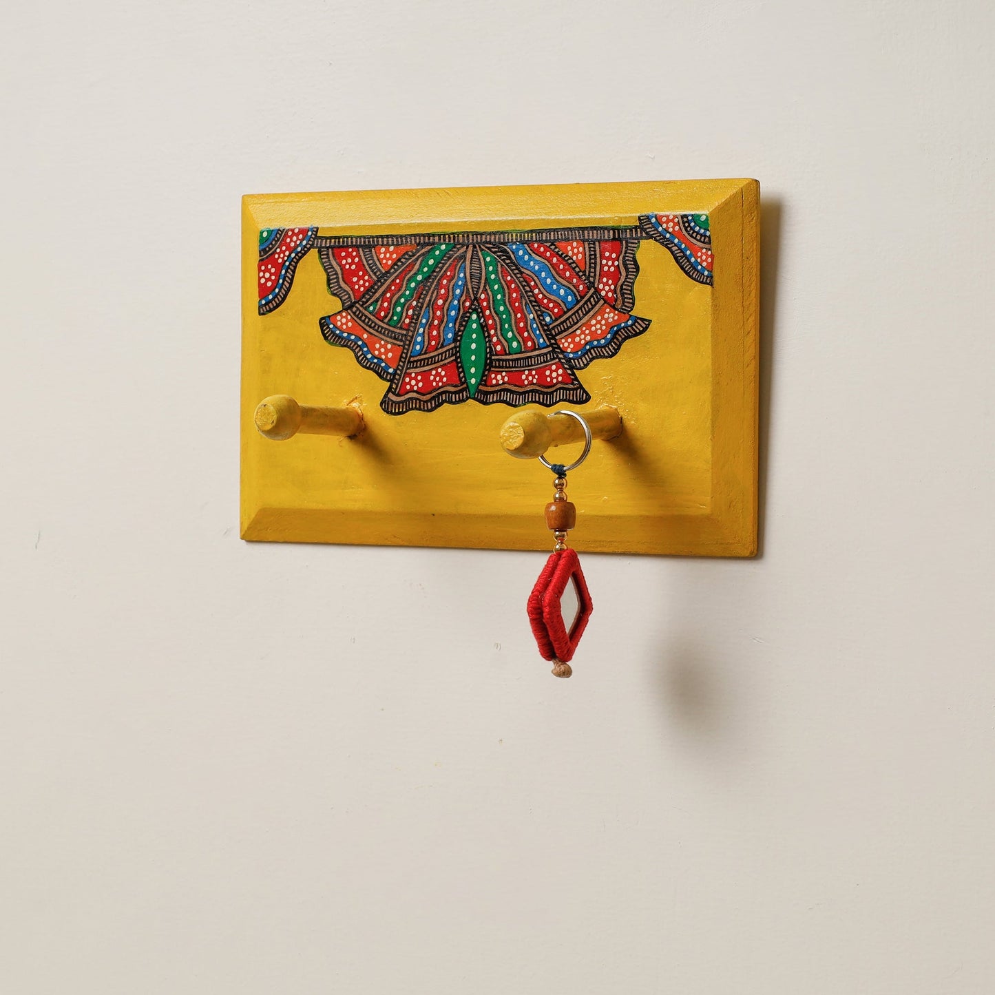 Madhubani Handpainted Wooden Wall Hanger