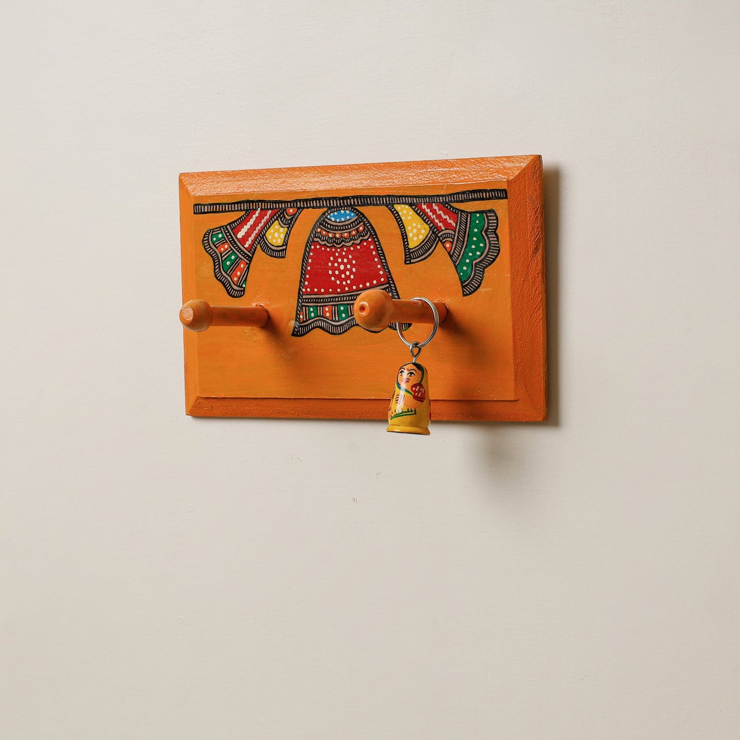 Madhubani Handpainted Wooden Wall Hanger