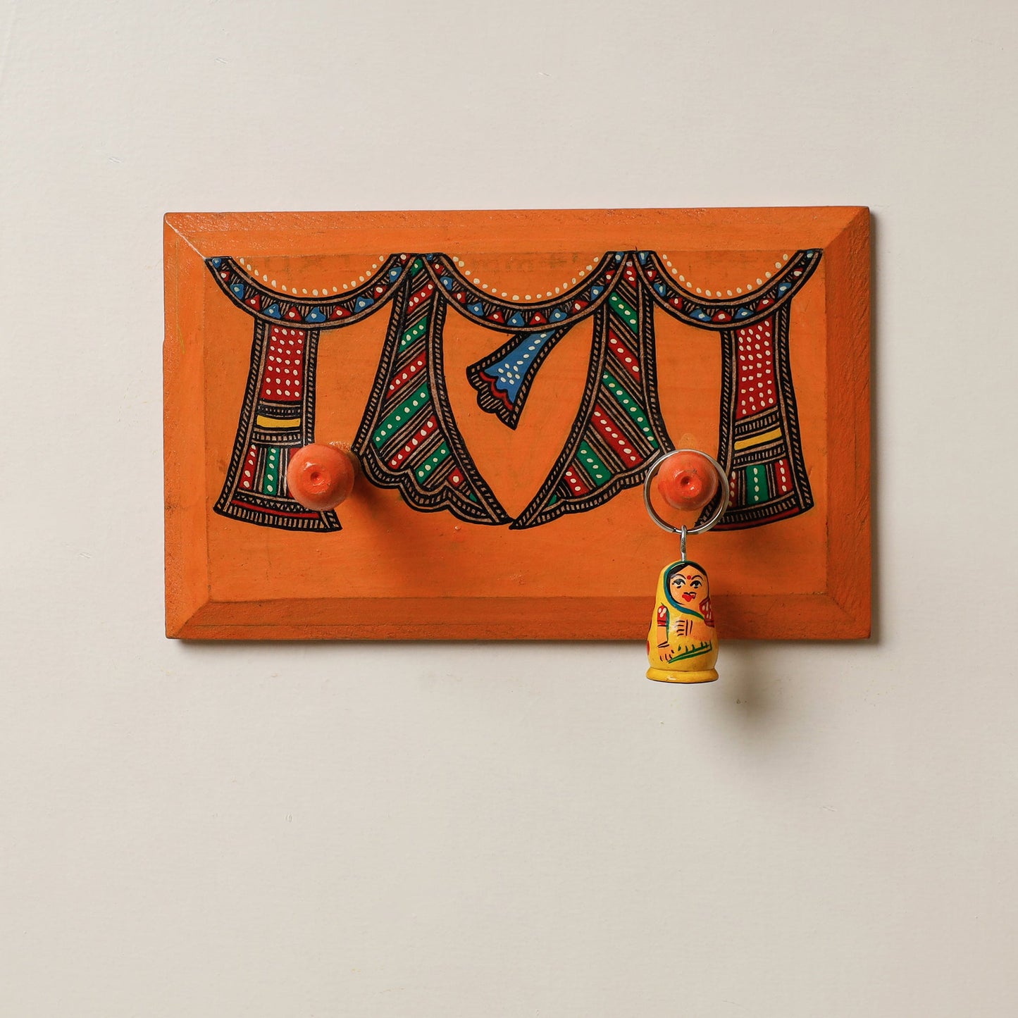 Madhubani Handpainted Wooden Wall Hanger