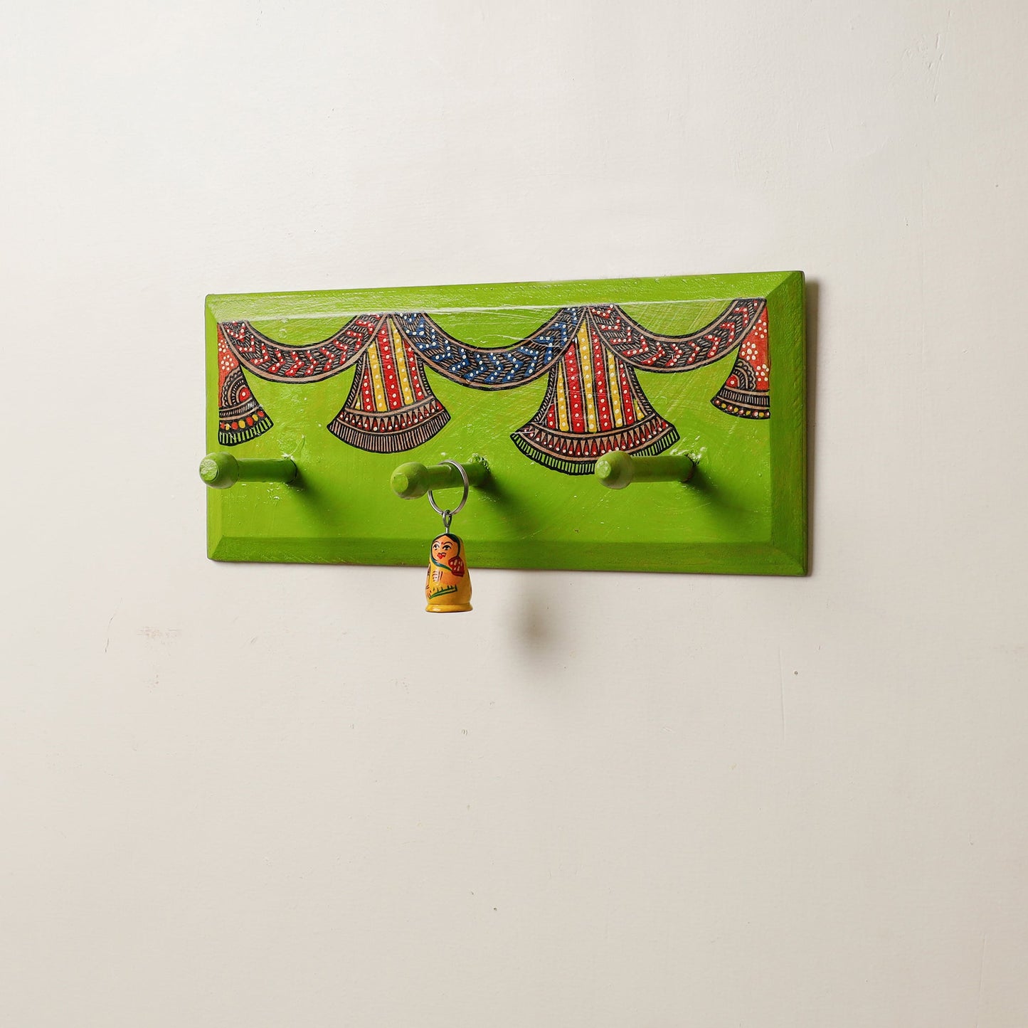 Madhubani Handpainted Wooden Wall Hanger