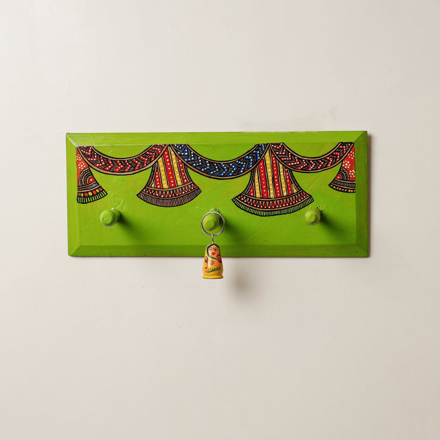 Madhubani Handpainted Wooden Wall Hanger