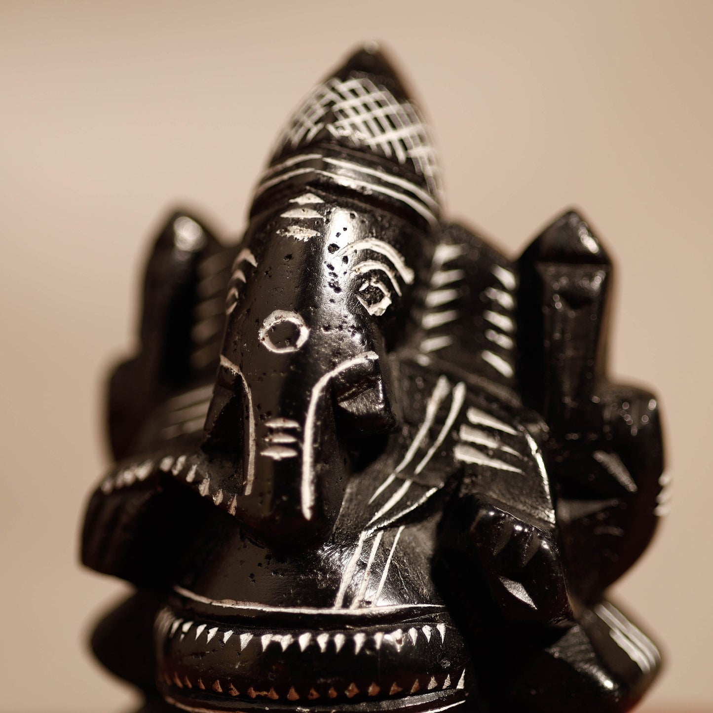 Mahabalipuram Stone Carving Chaturbhuja Lord Ganesha Idol