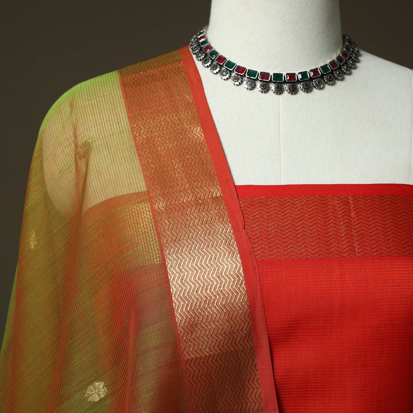Maheshwari silk handloom 2pc unstitched dress material
