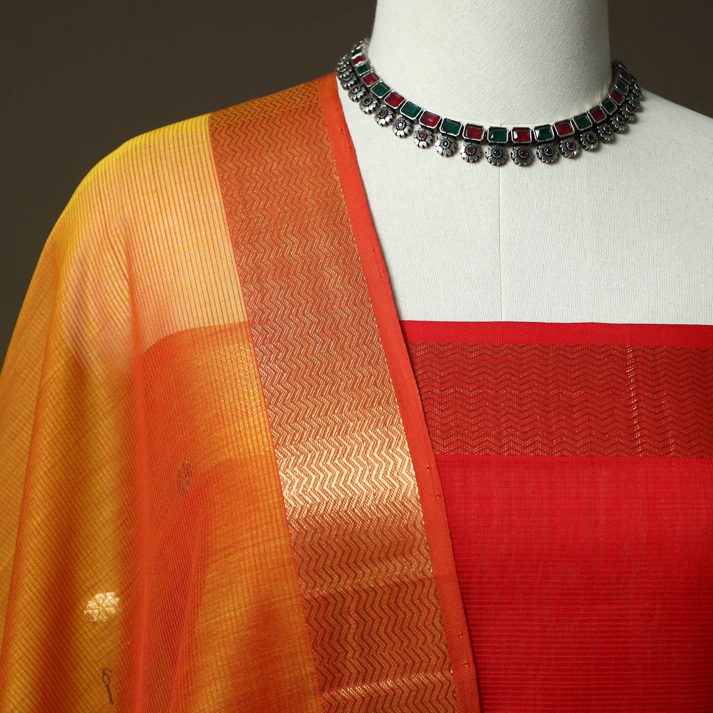 Maheshwari silk handloom 2pc unstitched dress material