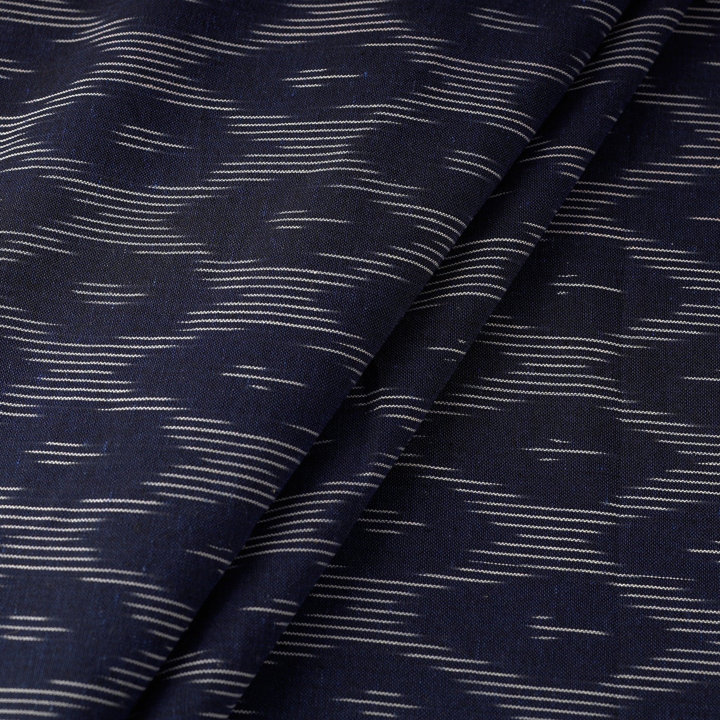 Buy Majestic Navy Blue Pochampally Ikat Weave Cotton Fabric 14 Online at iTokri.com