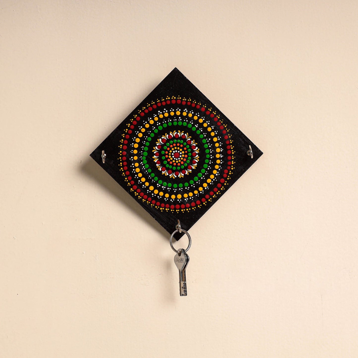 Mandala Art Handpainted Keyholder (7 x 7 in)