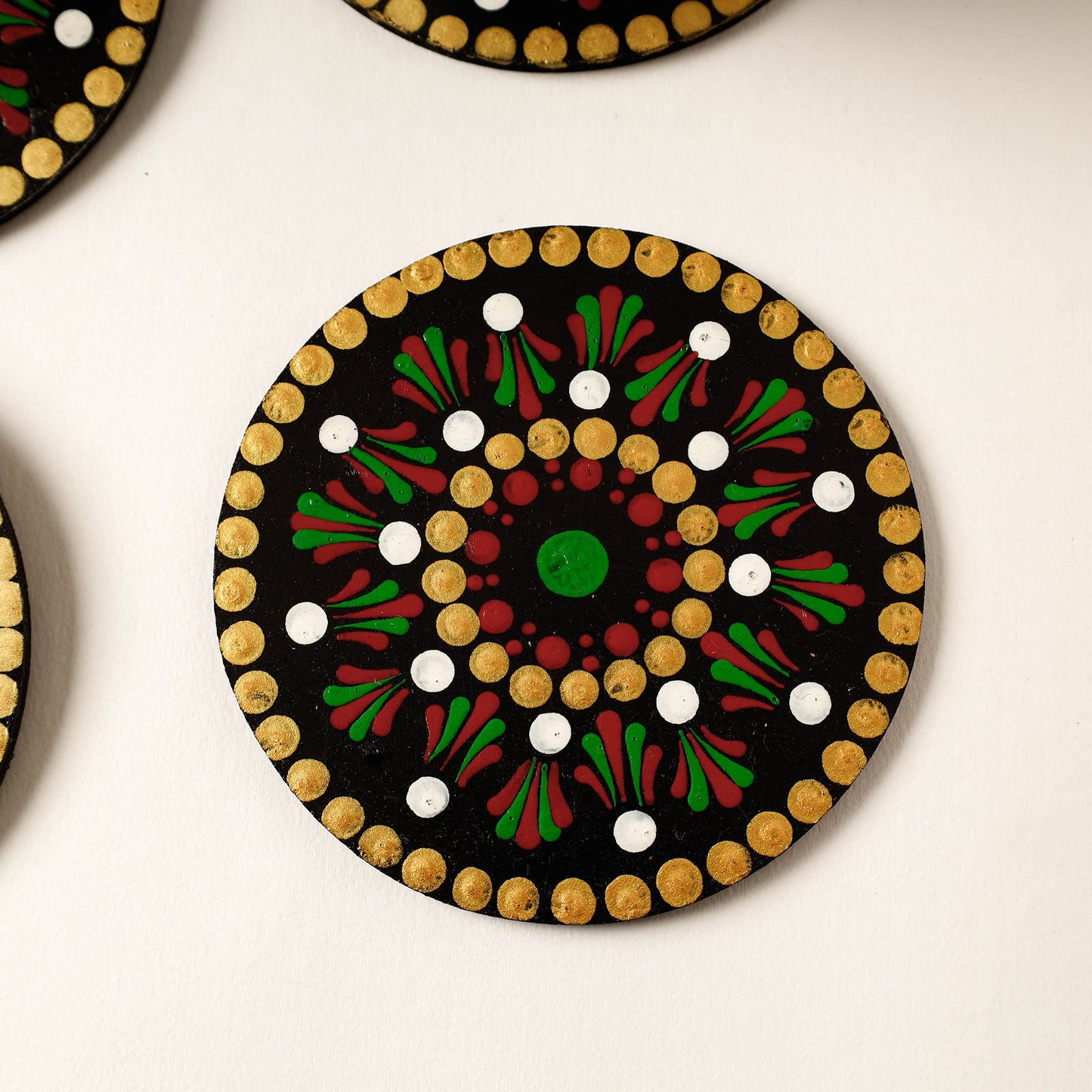 Mandala Art Handpainted Wooden Coasters (Set of 6)