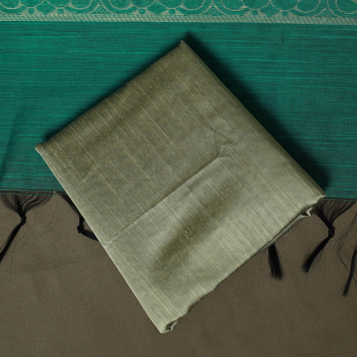 Mangalagiri silk cotton thread work 3pc unstitched dress