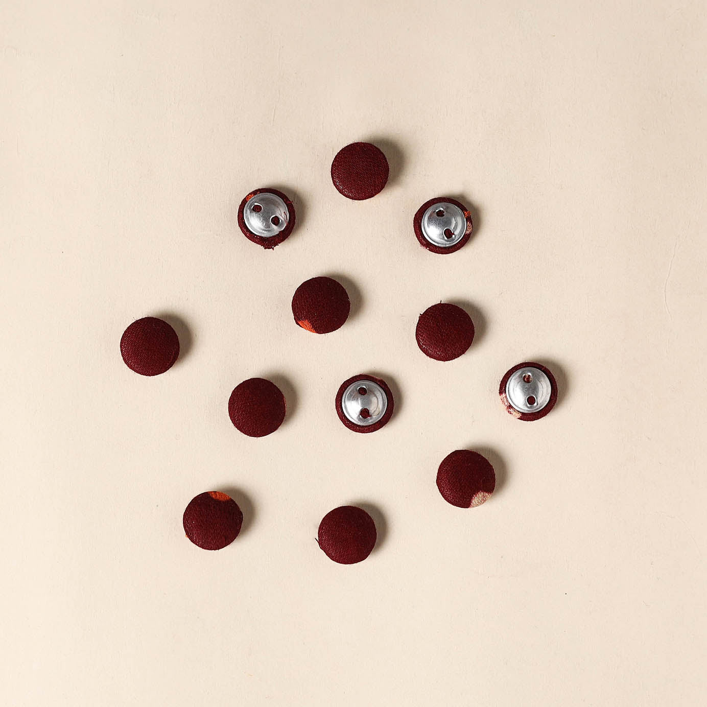 Maroon Handmade Fabric Button Small at iTokri