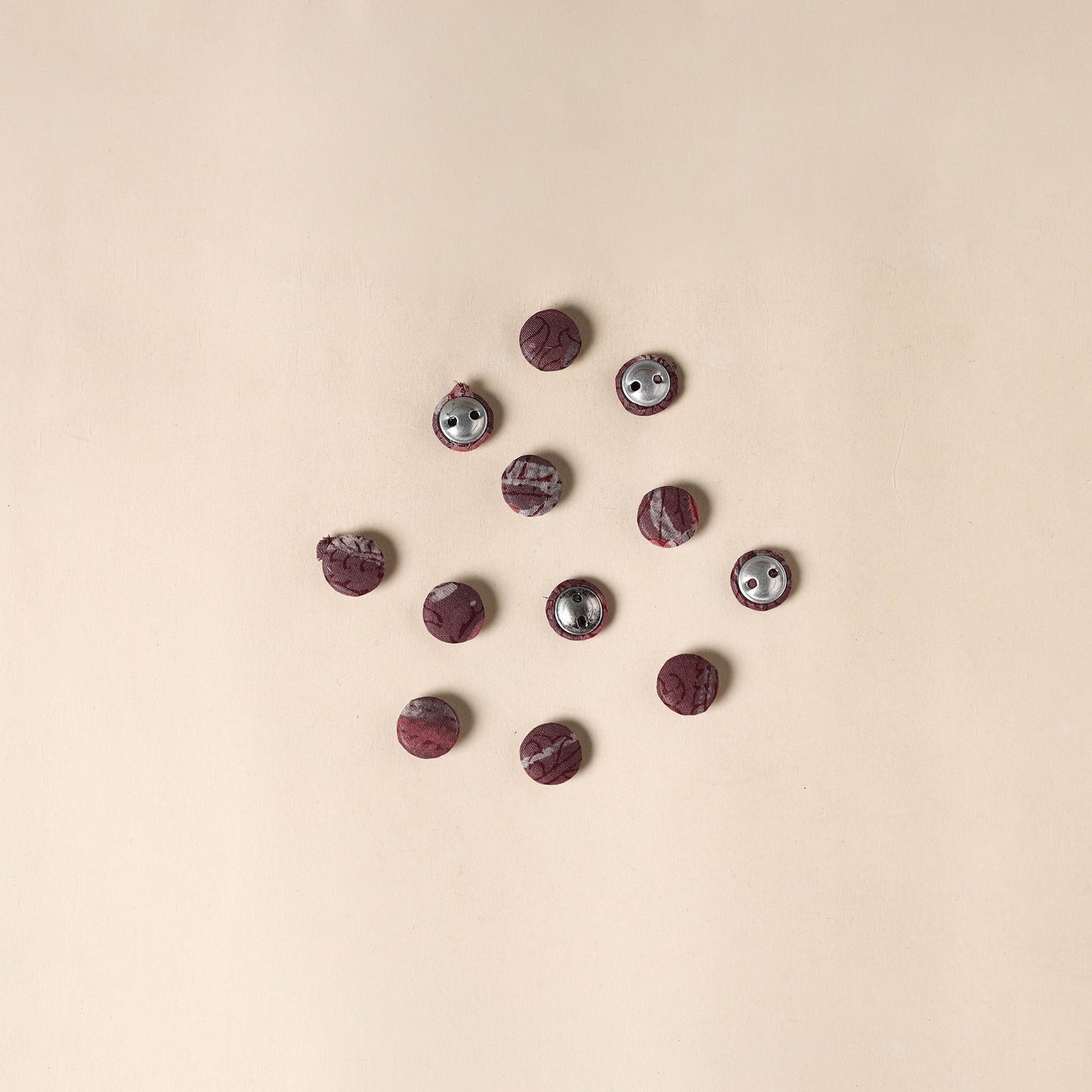 Maroon Handmade Fabric Button Small at iTokri