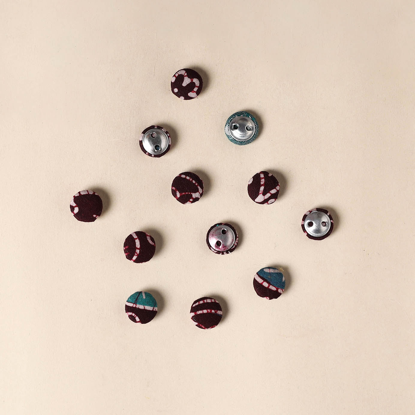 Maroon Handmade Fabric Button Small at iTokri