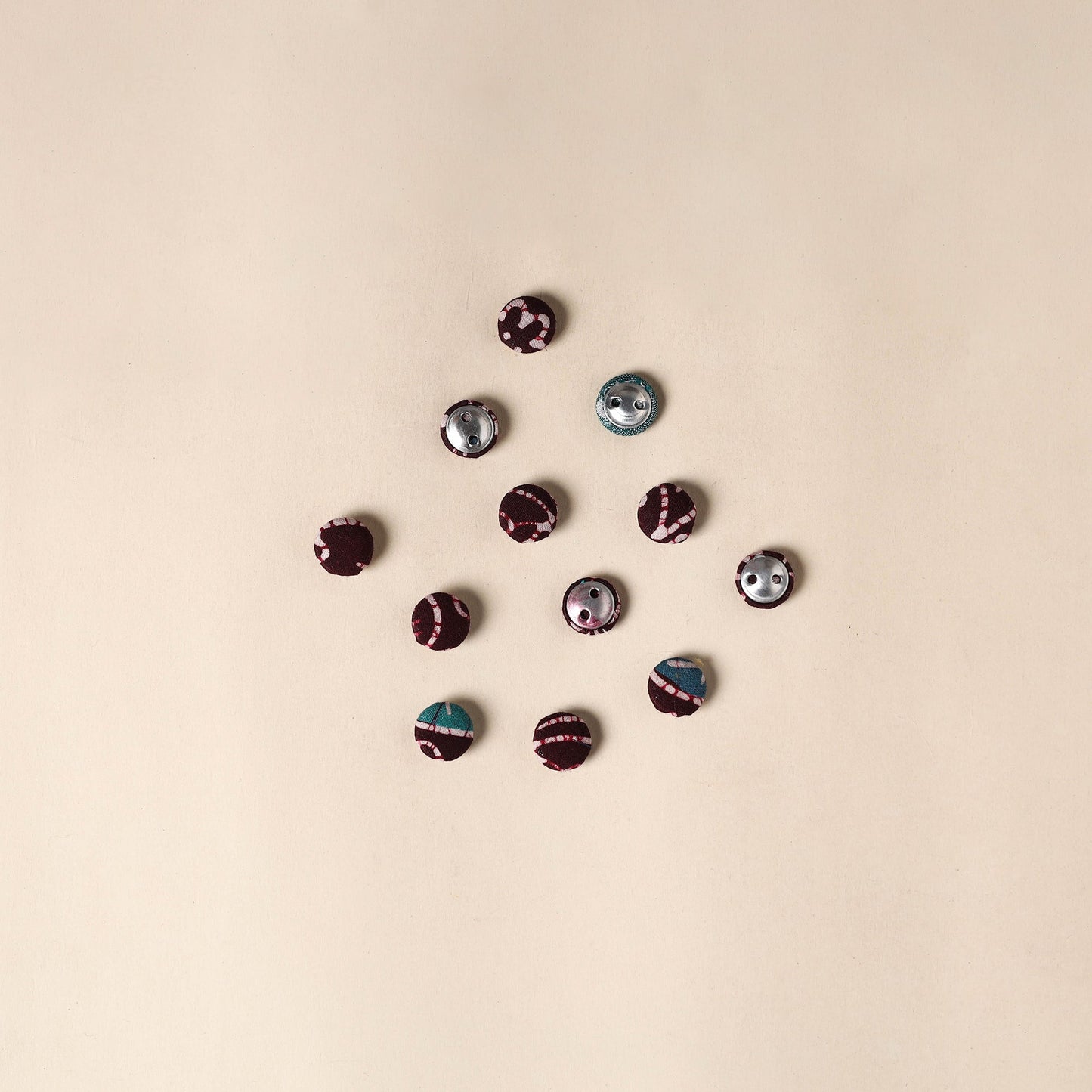 Maroon Handmade Fabric Button Small at iTokri