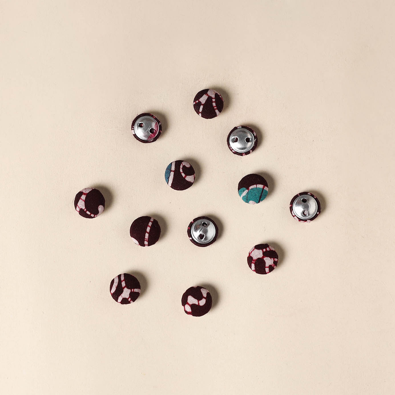Maroon Handmade Fabric Button Small at iTokri