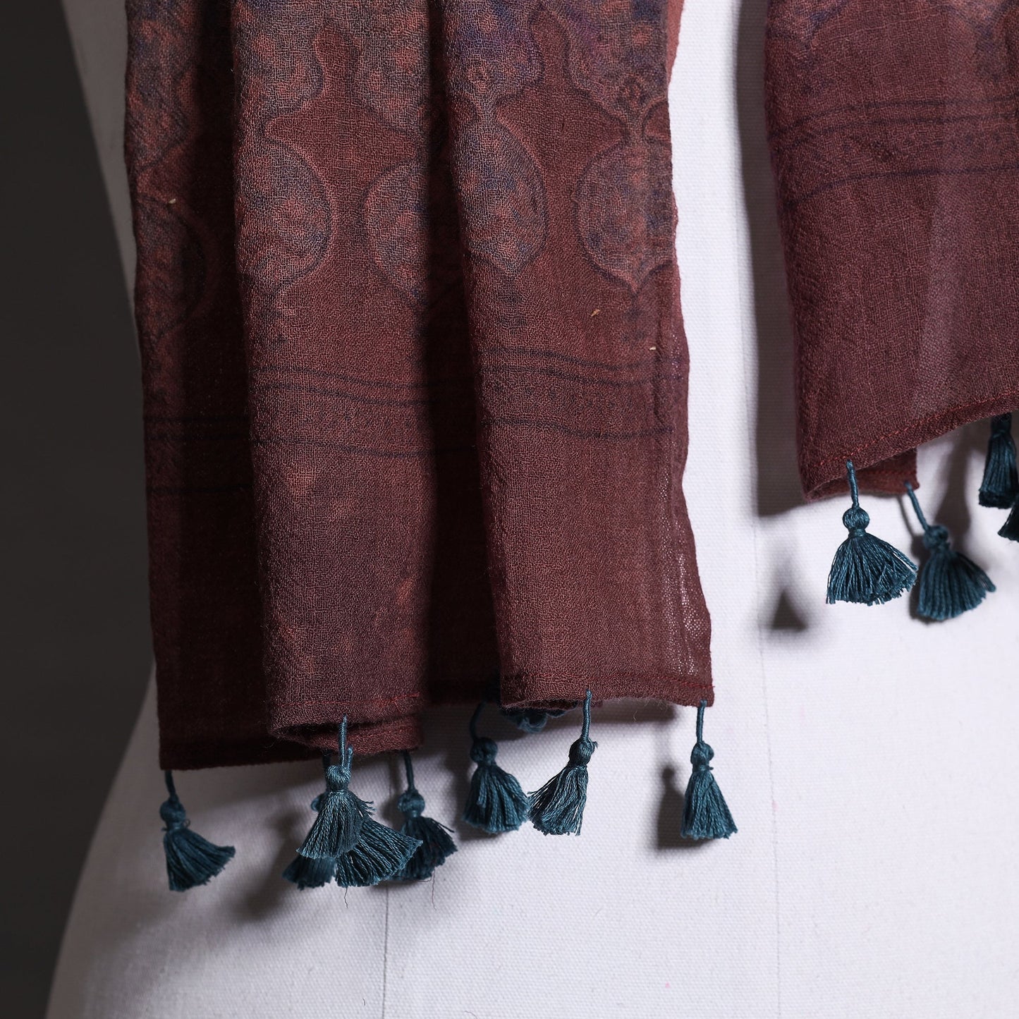 Ajrakh Hand Block Printed Pure Woolen Stole