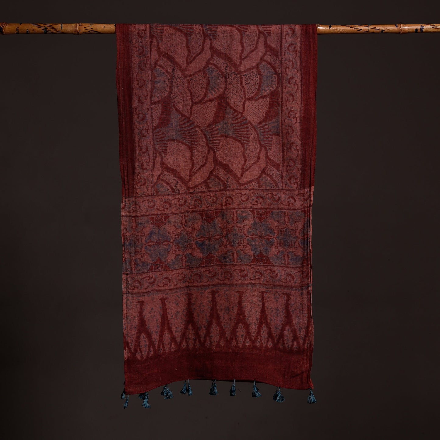 Ajrakh Hand Block Printed Pure Woolen Stole