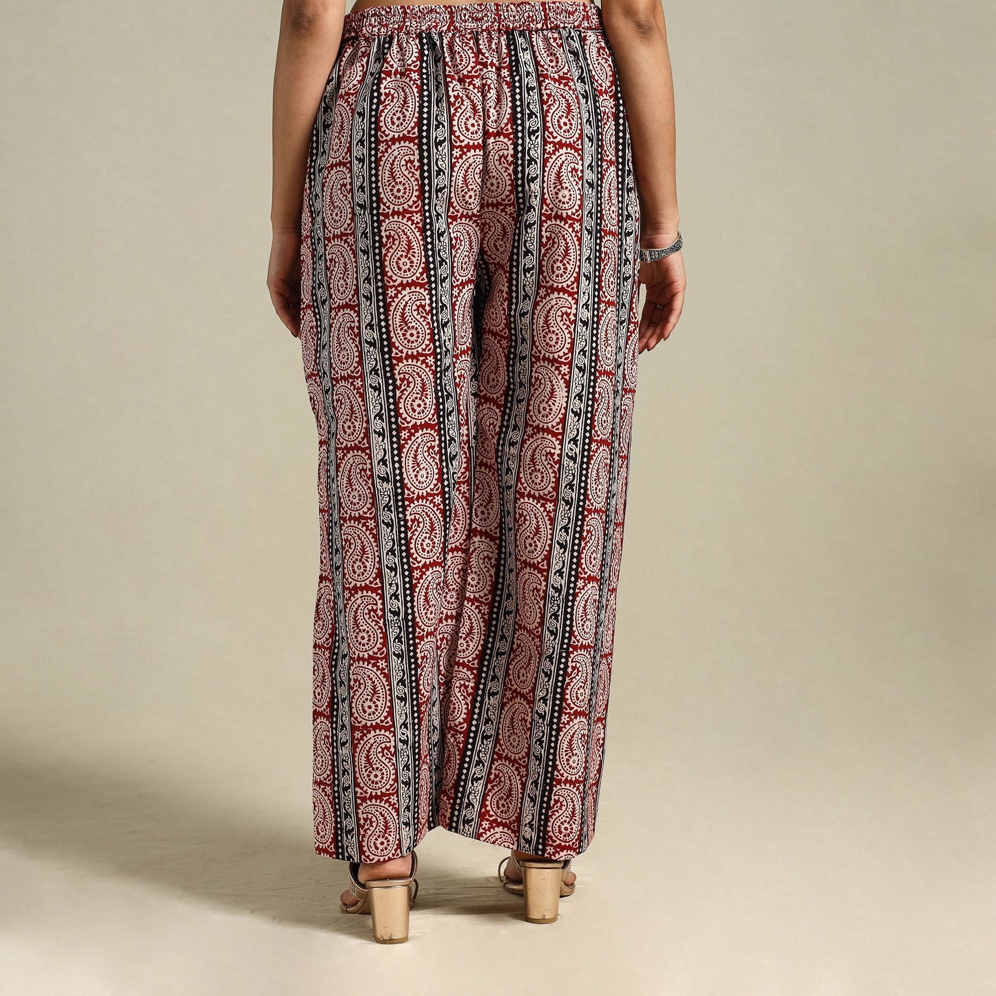 Maroon - bagh natural dyed cotton palazzo 20 - handcrafted