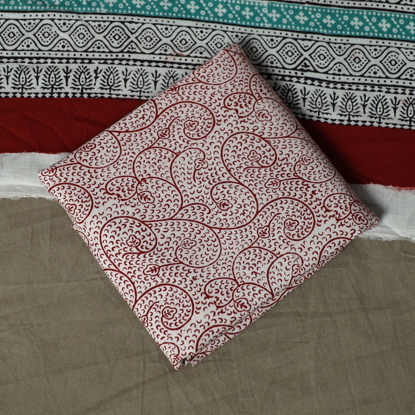 Bagh hand block print natural dyed cotton 3pc unstitched