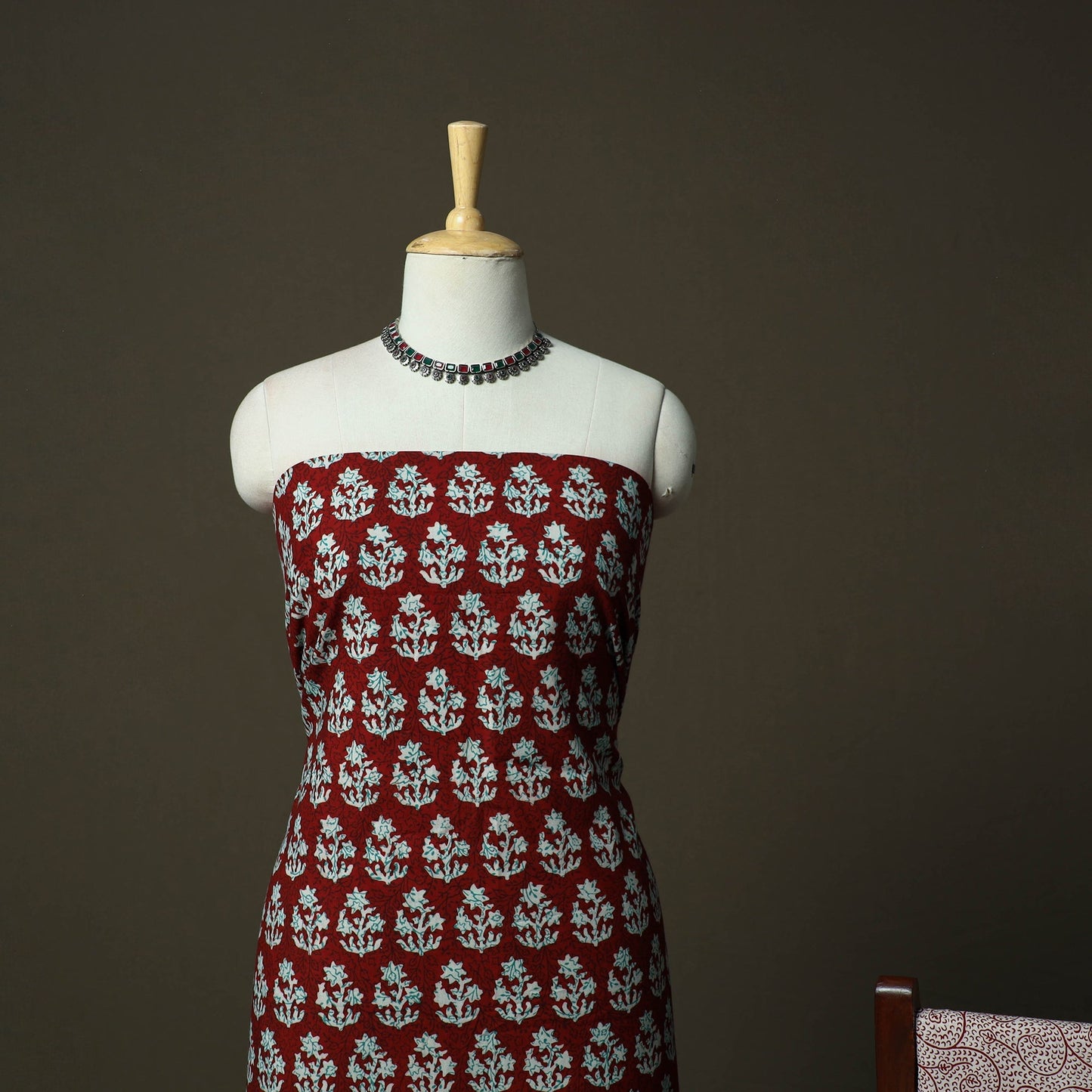 Bagh hand block print natural dyed cotton 3pc unstitched