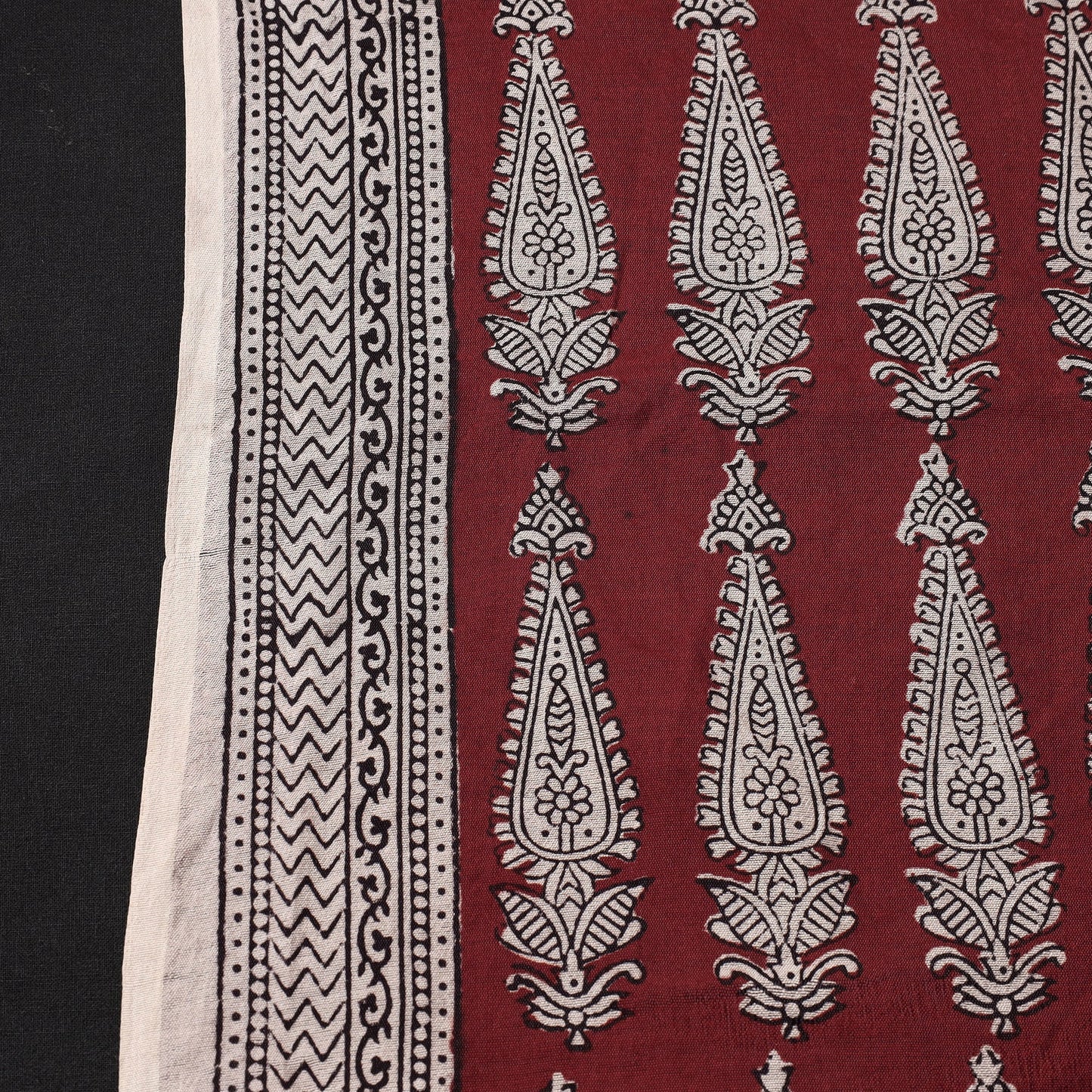 Bagh Hand Block Printed Chanderi Silk Handloom Fabric