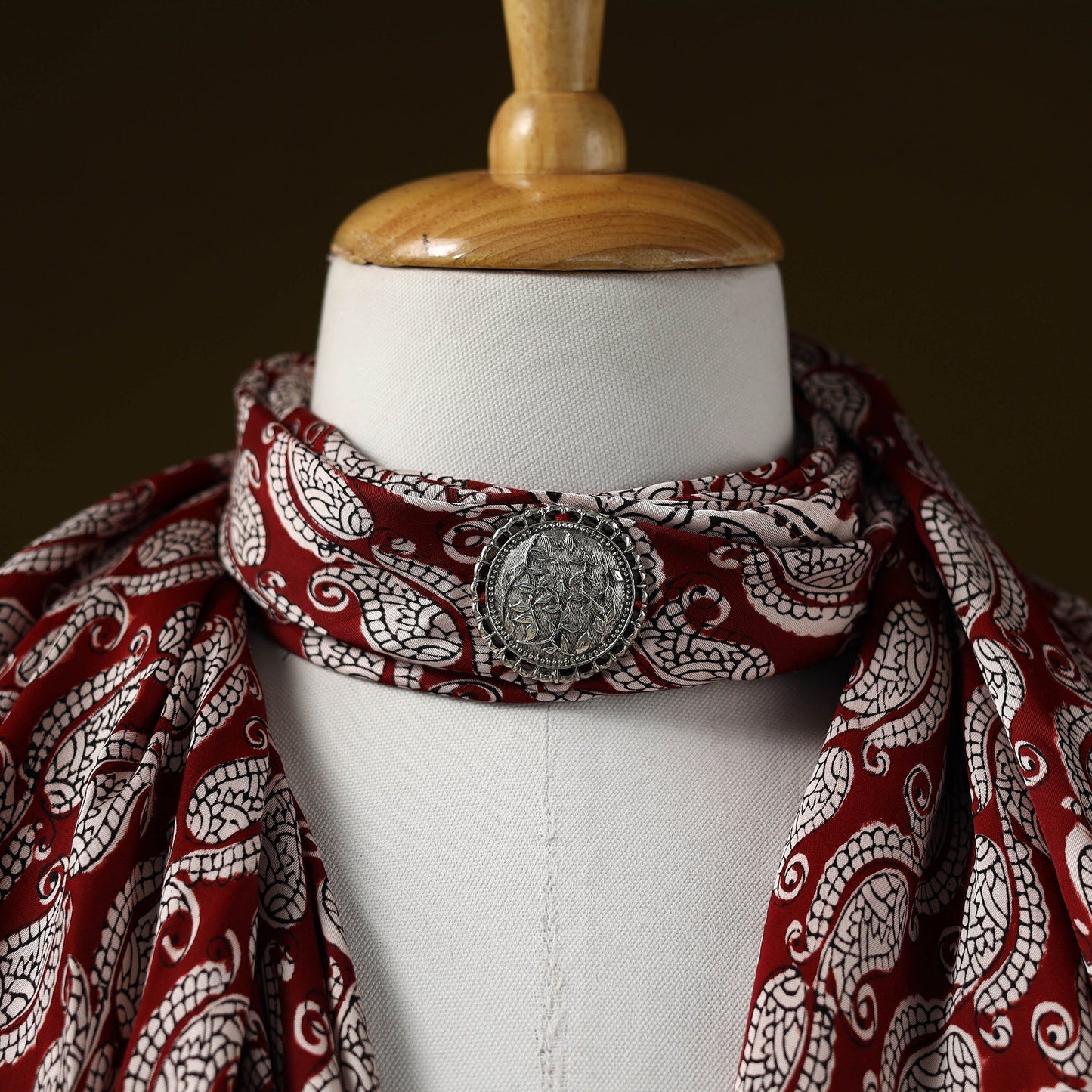 Bagh modal silk pendant necklace scarf 74 - handcrafted